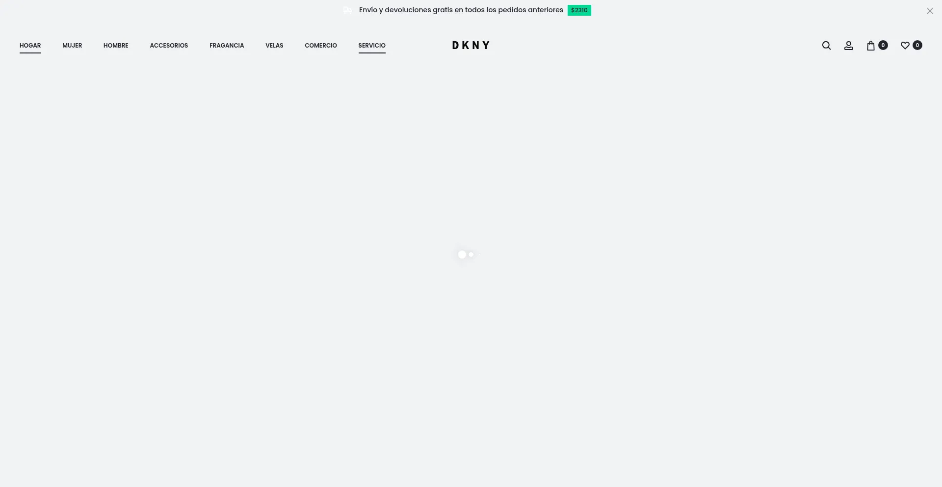 Website screenshot of Dknys.com.mx