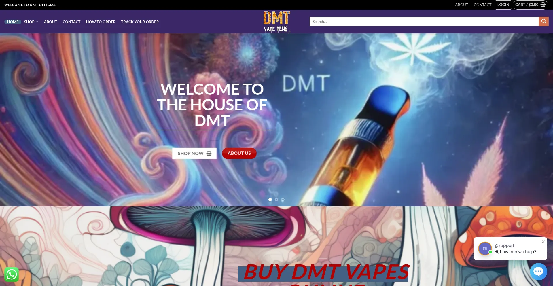 Website screenshot of Dmtvapesofficial.com