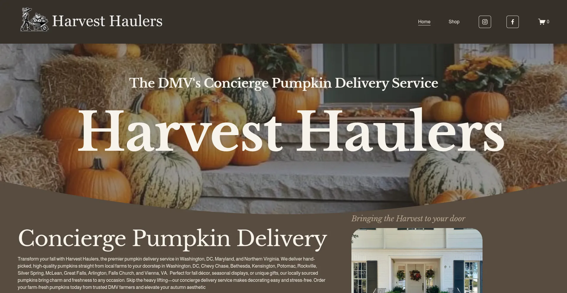 Website screenshot of Dmvharvesthaulers.com