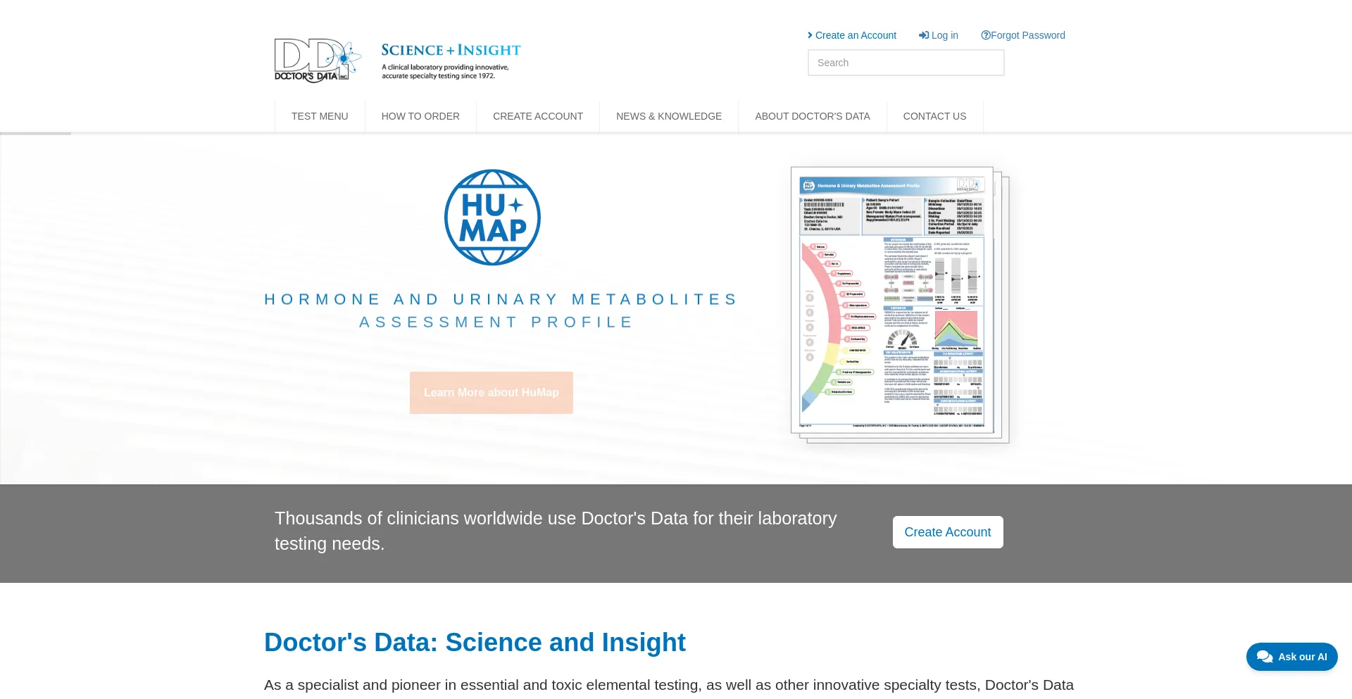 Website screenshot of Doctorsdata.com