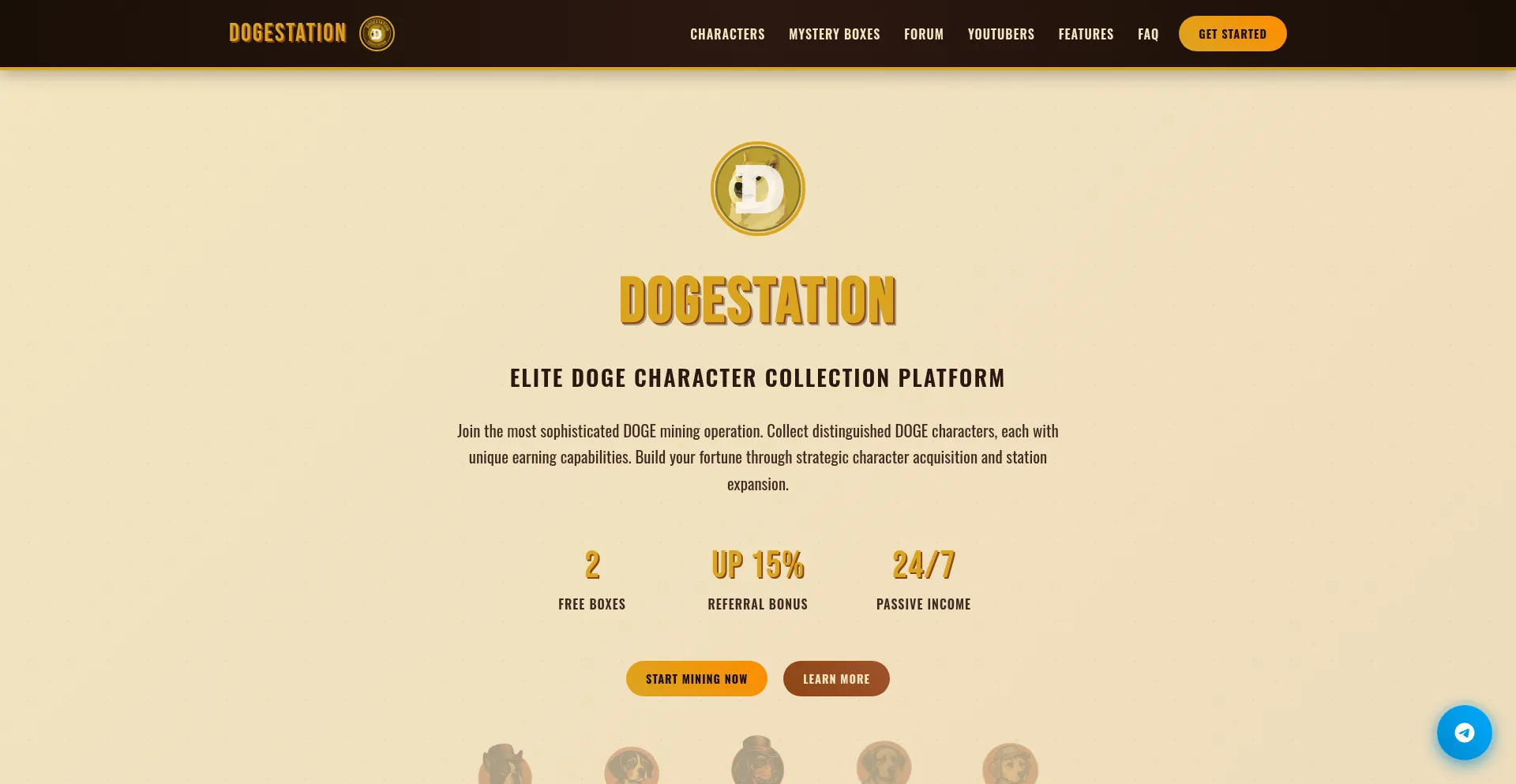 Website screenshot of Dogestation.com