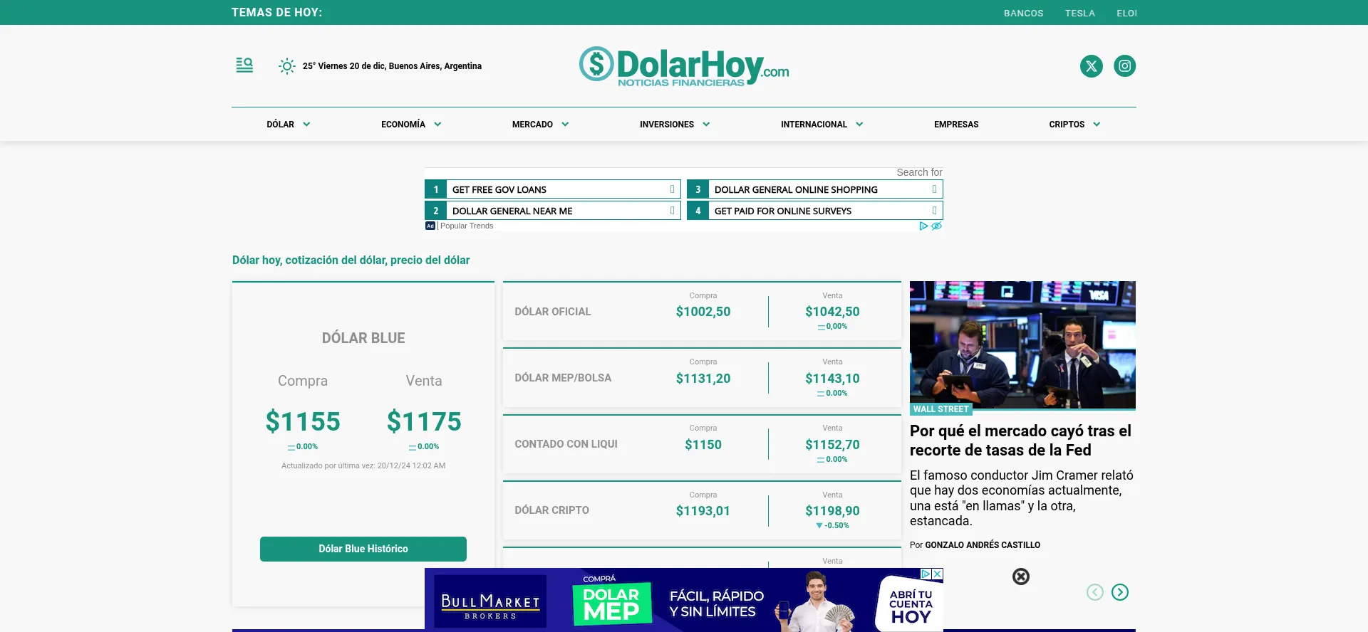 Dolarhoy.com Screenshot