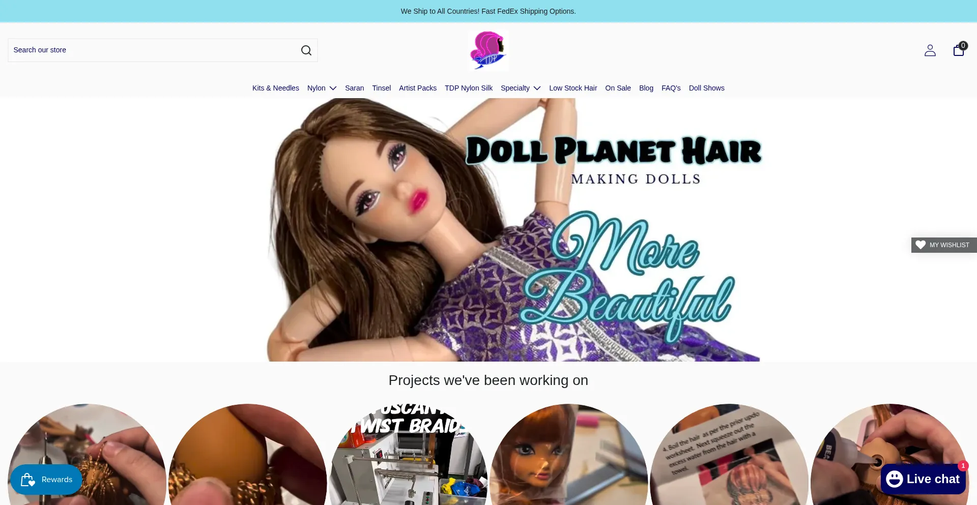Website screenshot of Dollplanet.com