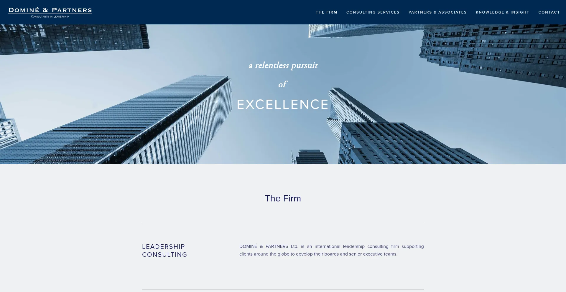 Website screenshot of Domine.com