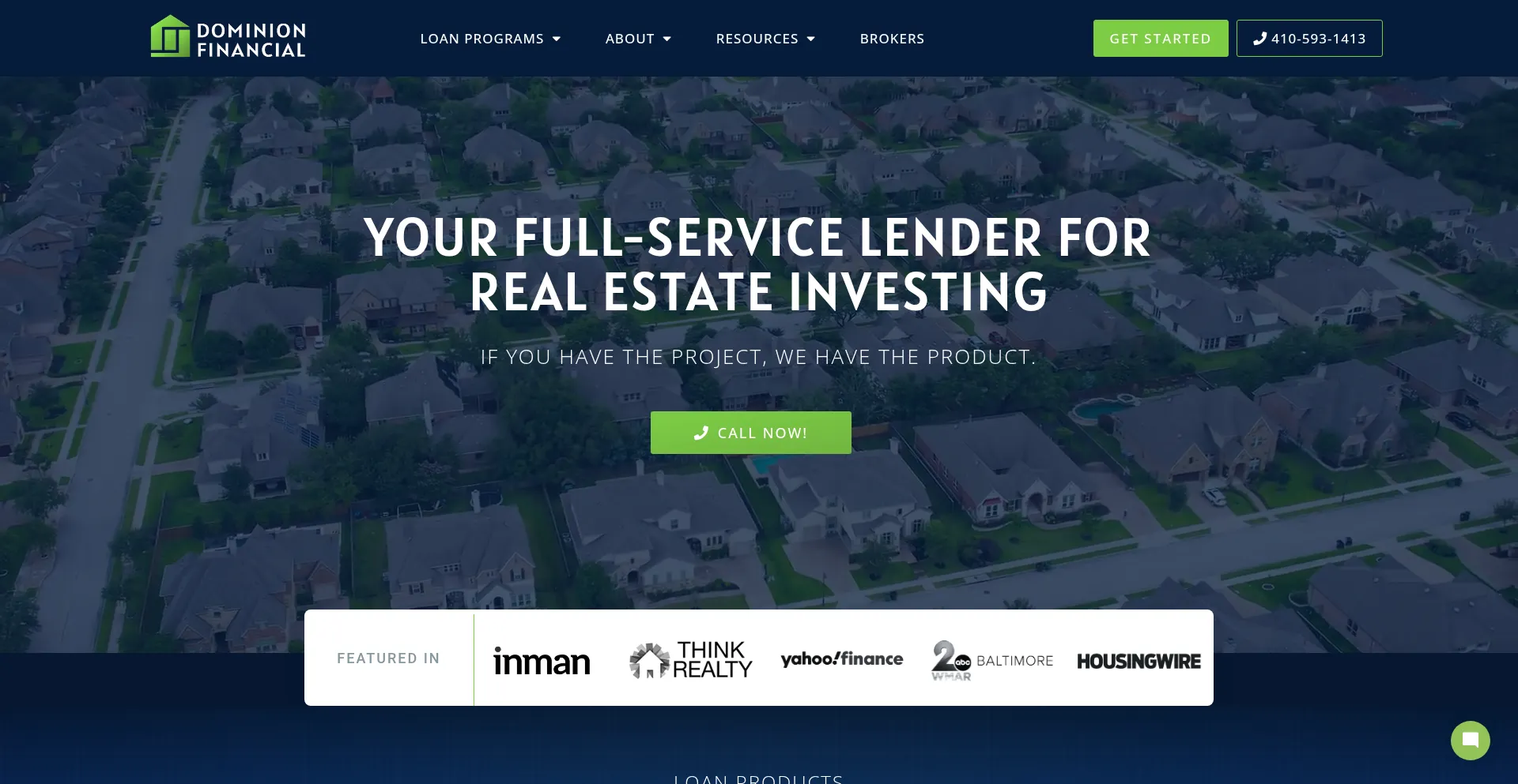 Website screenshot of Dominionfinancialservices.com