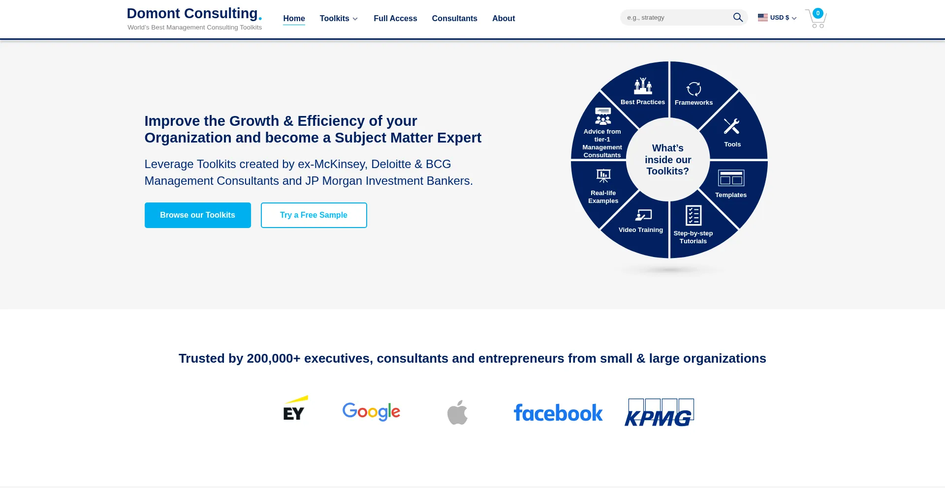 Website screenshot of Domontconsulting.com