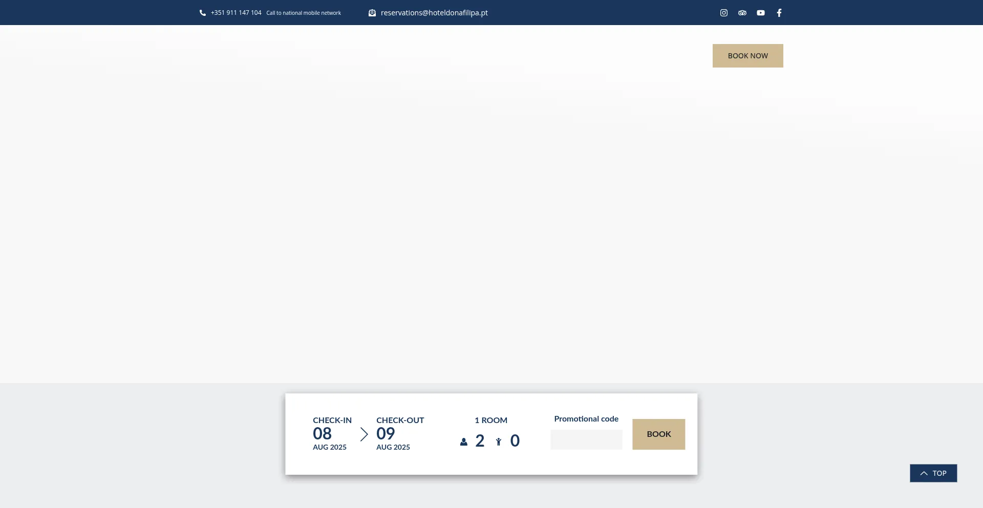 Website screenshot of Donafilipa-hotel.com