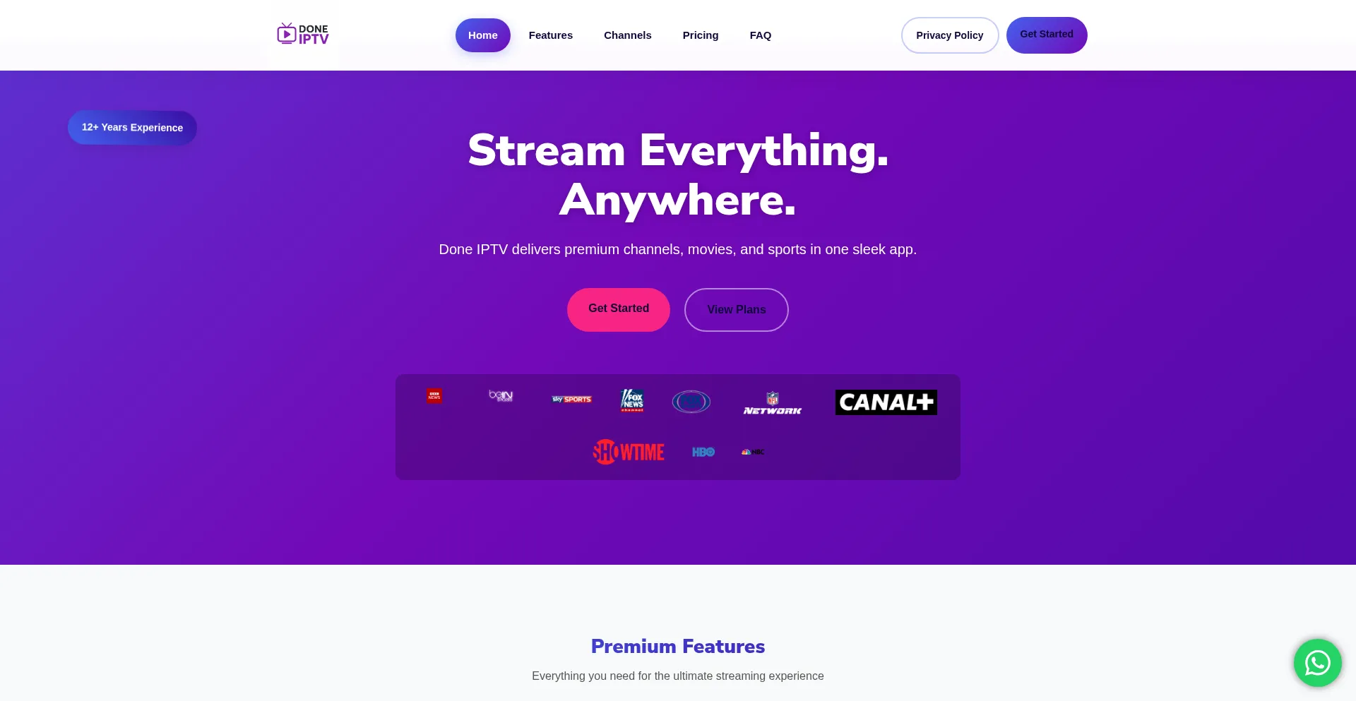 Website screenshot of Doneiptv.com