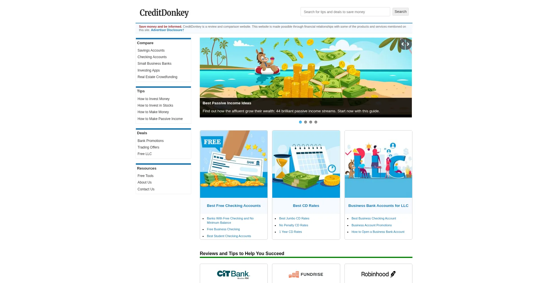 Website screenshot of Donkey-credit.org