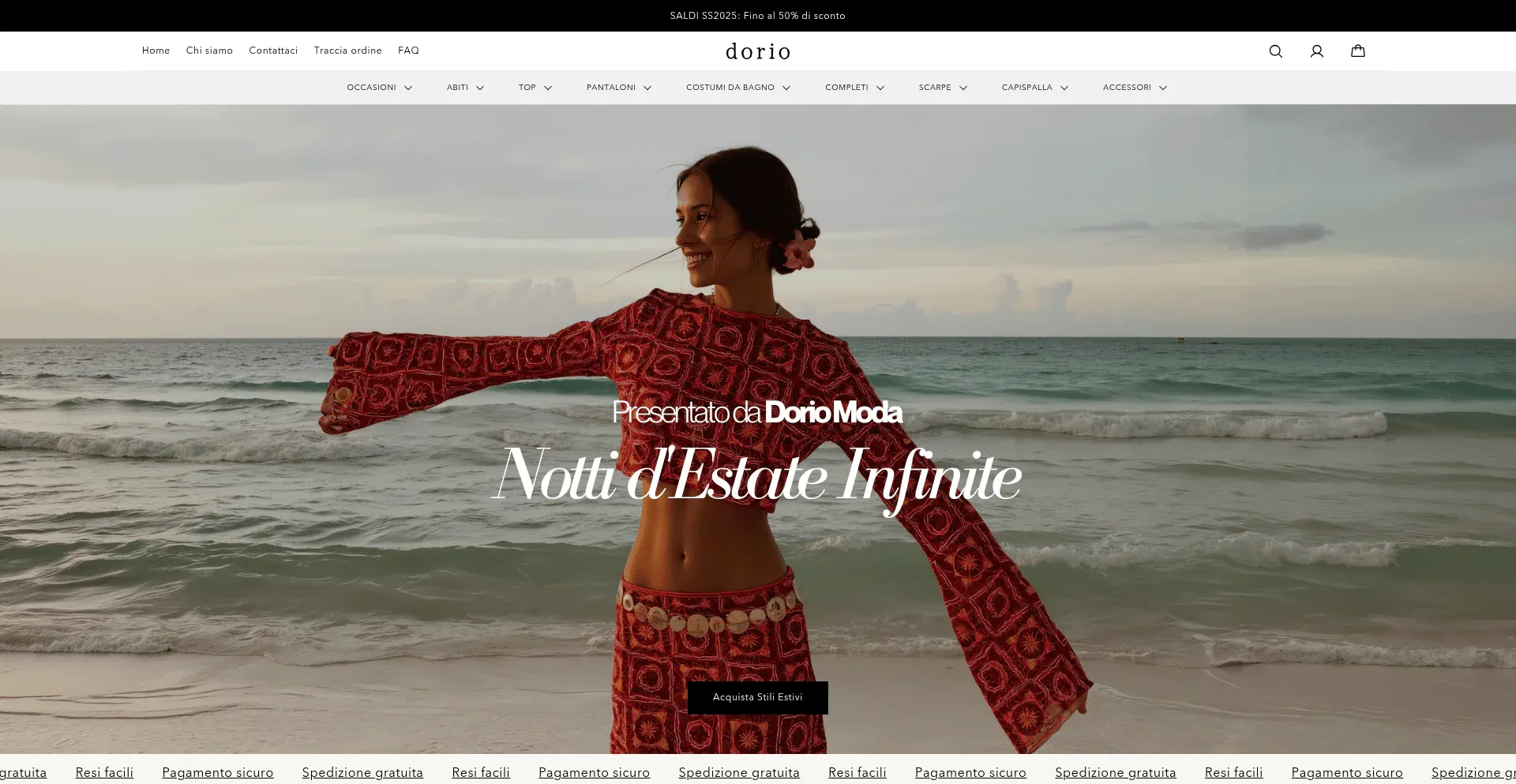 Website screenshot of Doriomoda.com