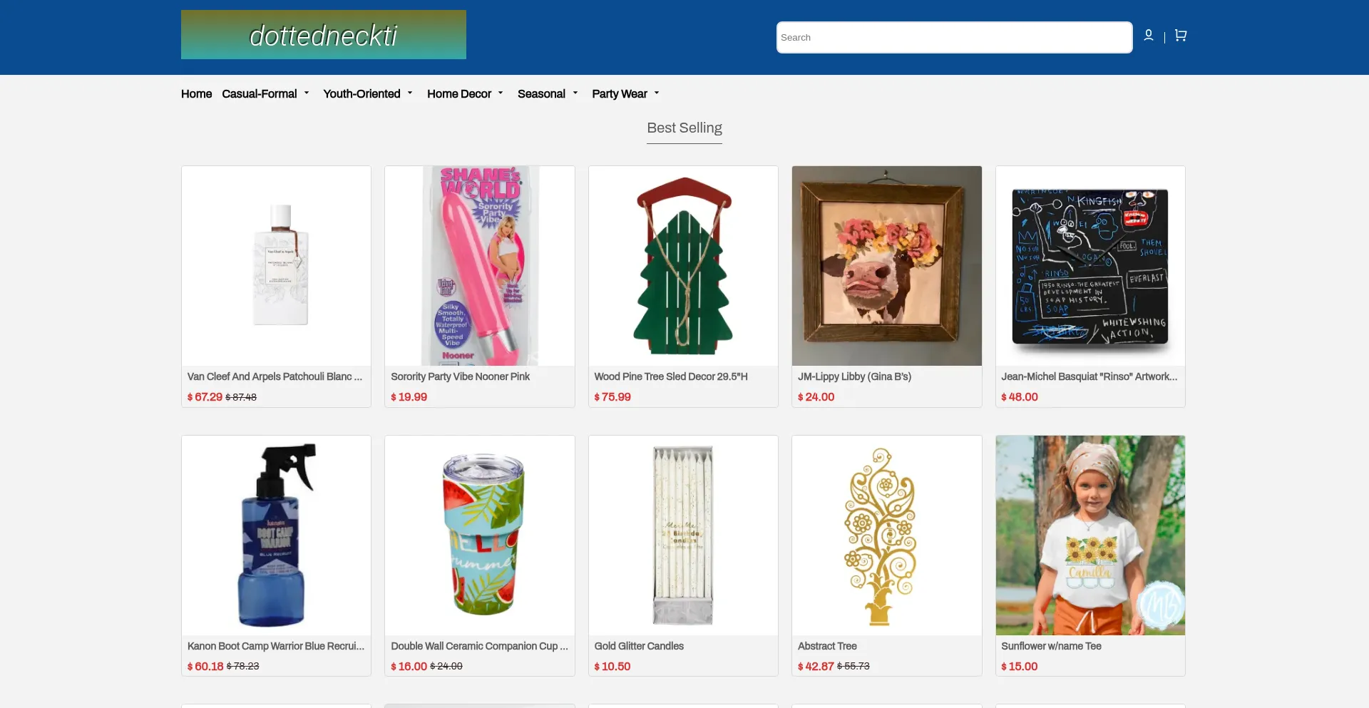 Website screenshot of Dottednecktie.shop