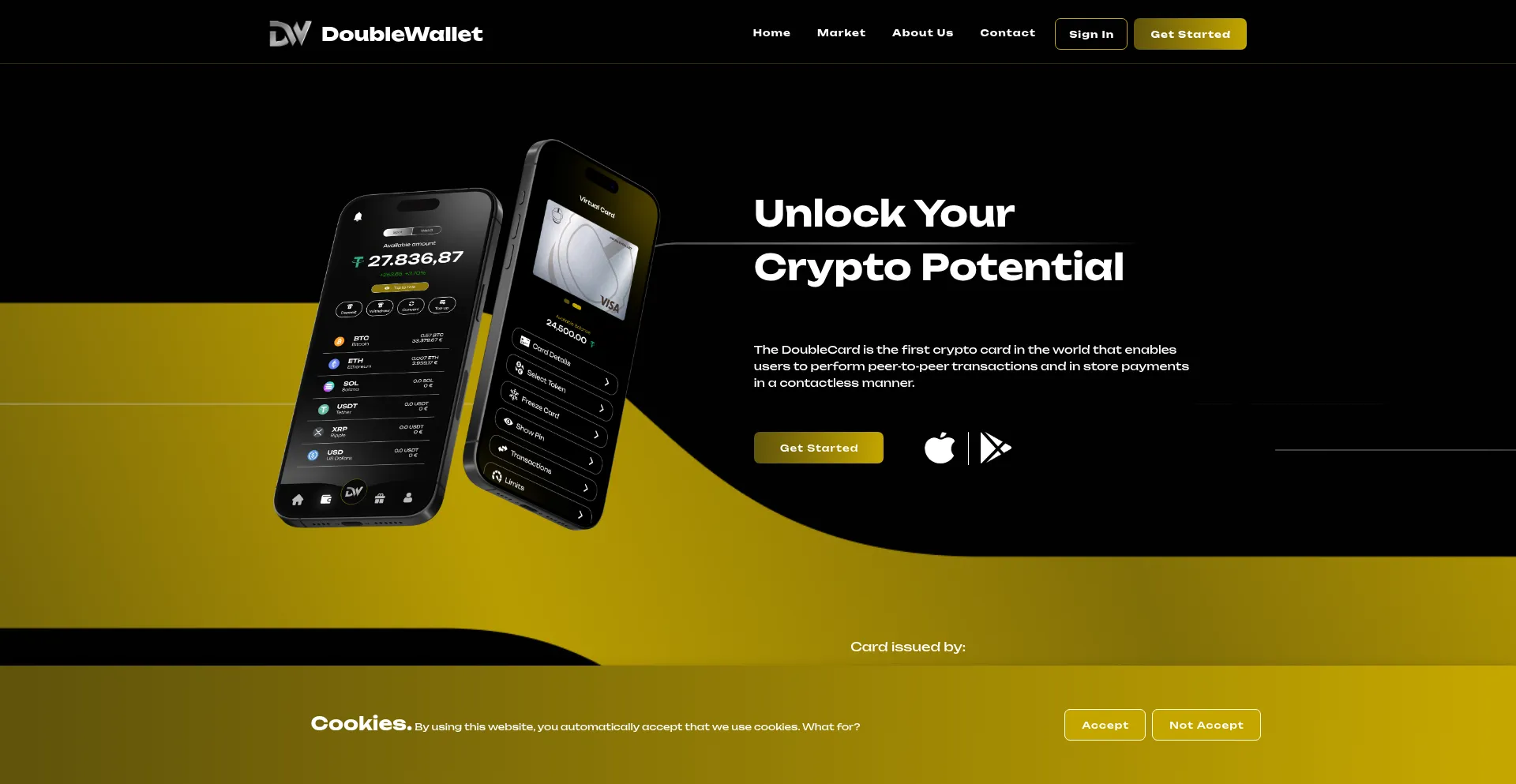 Website screenshot of Doublewallet.io