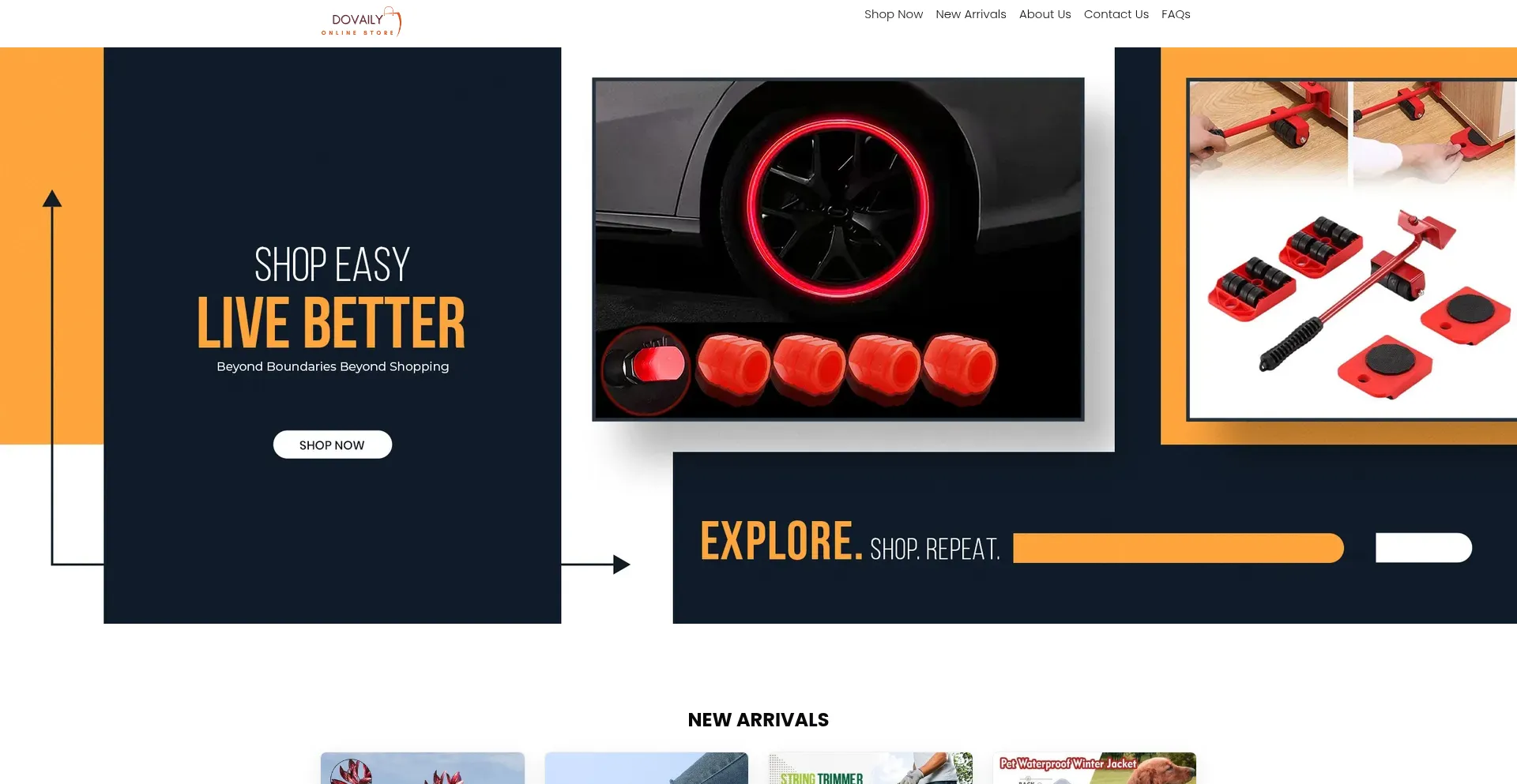 Website screenshot of Dovaily.com