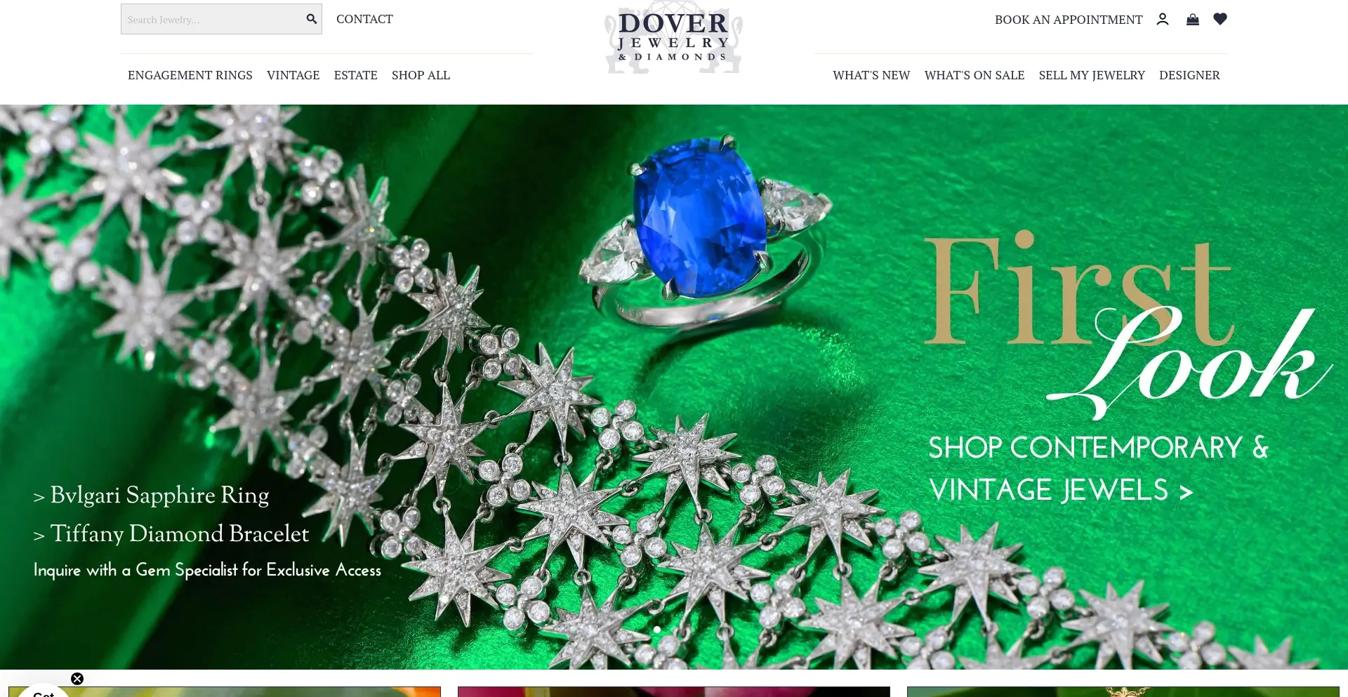 Website screenshot of Doverjewelry.com