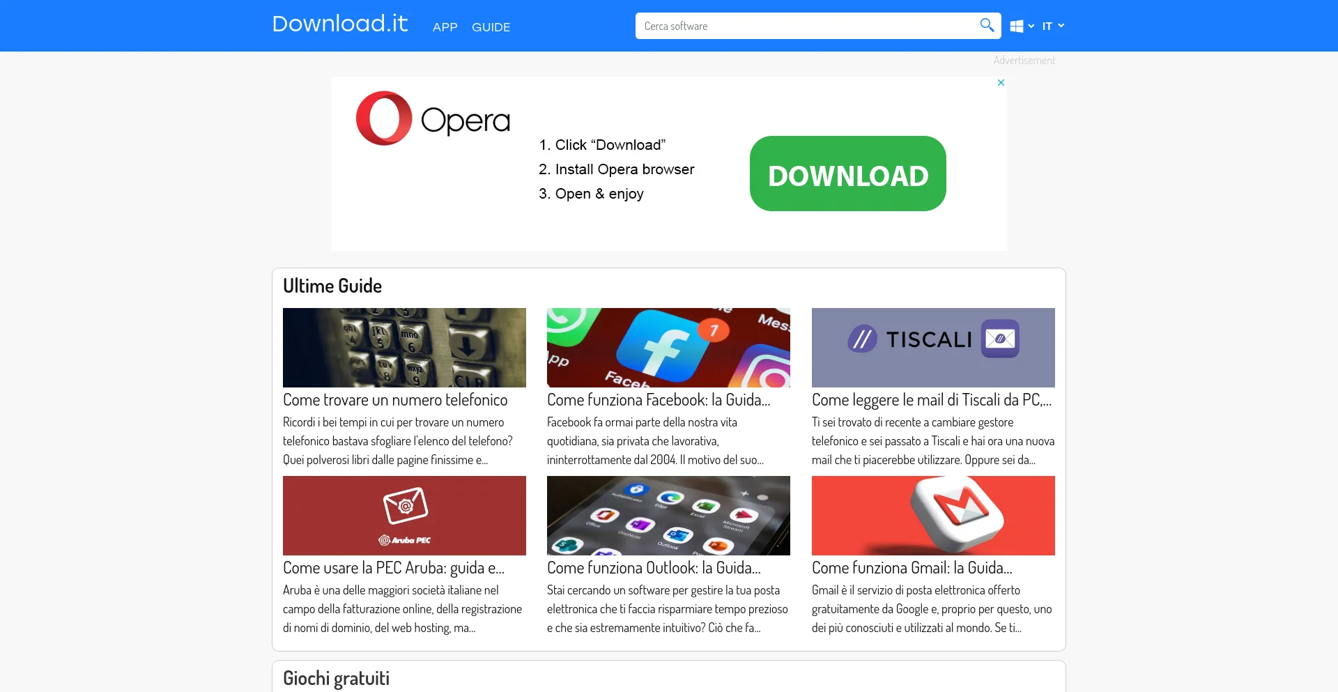 Website screenshot of Download.it