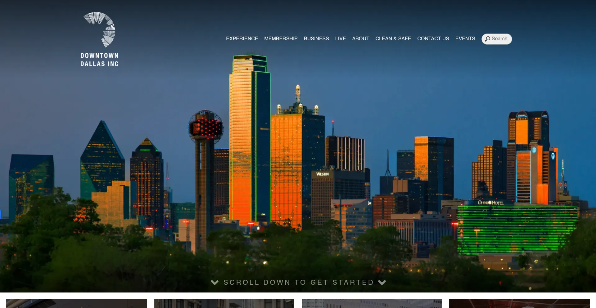 Website screenshot of Downtowndallas.com