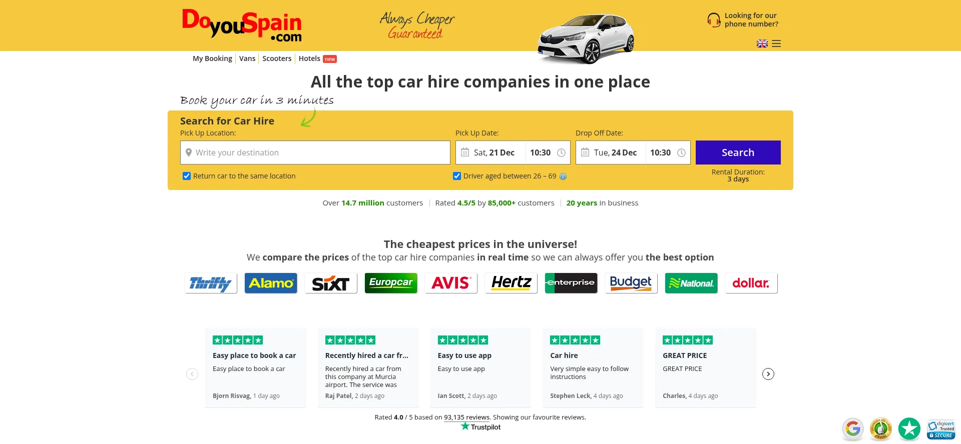 Website screenshot of Doyouspain.com