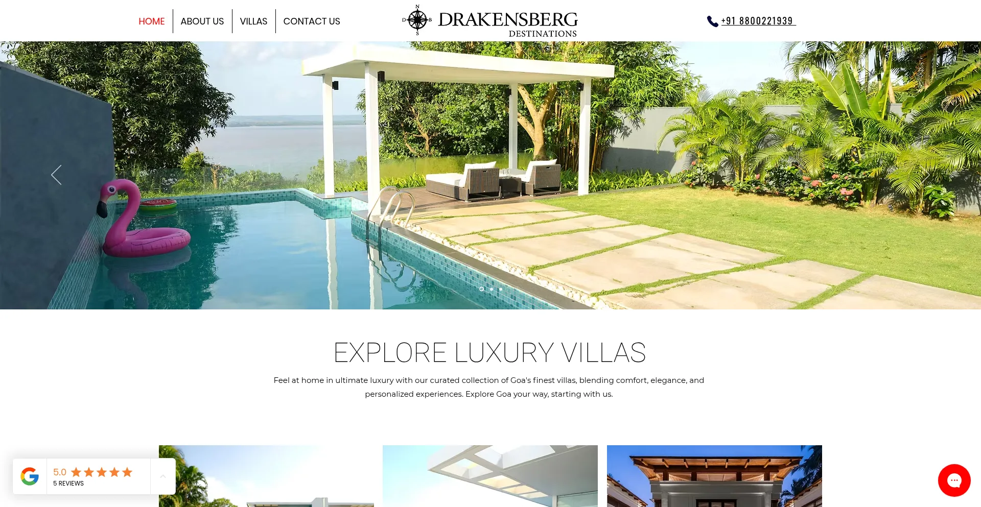 Website screenshot of Drakensbergdestinations.com