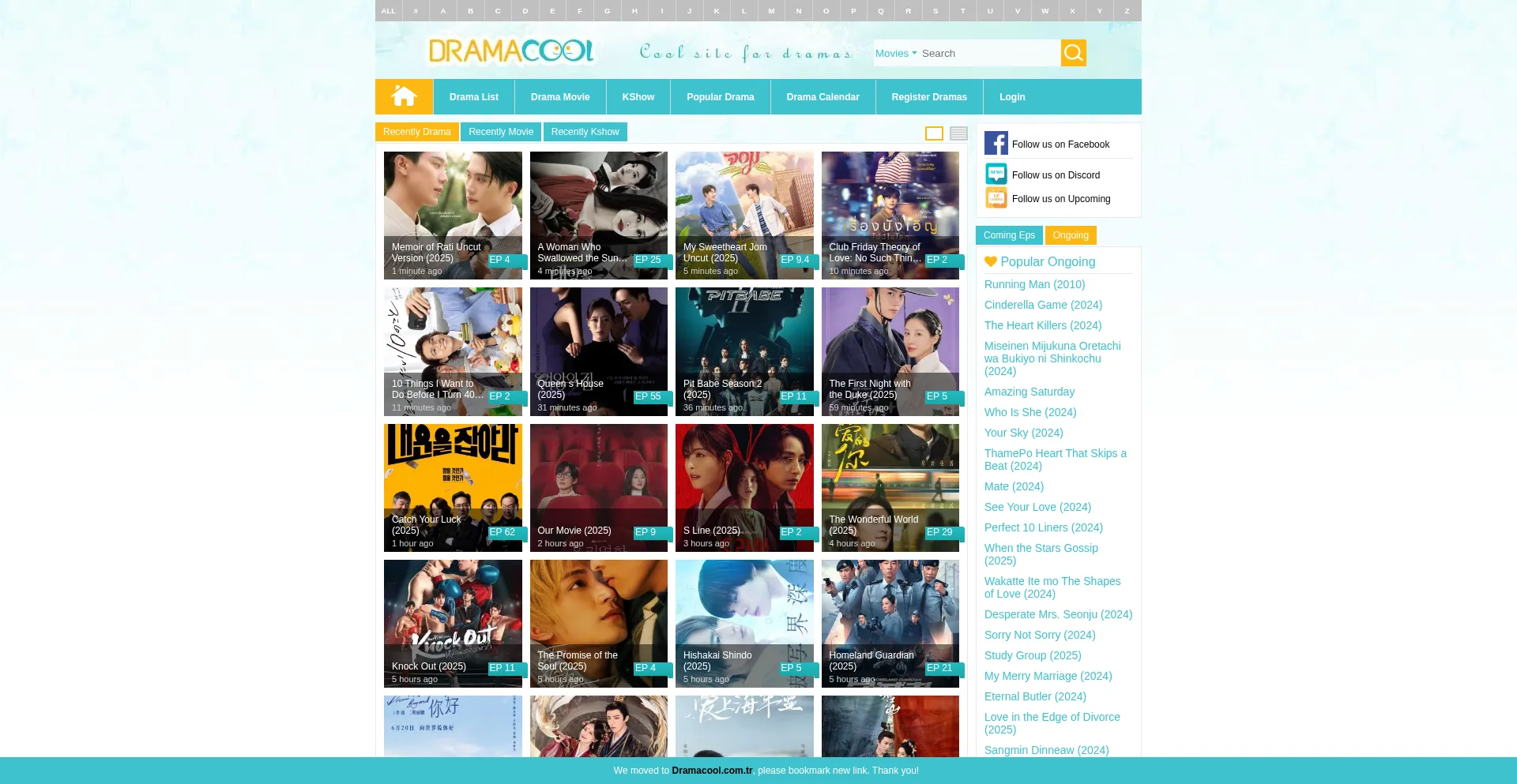 Website screenshot of Dramacool.com.tr