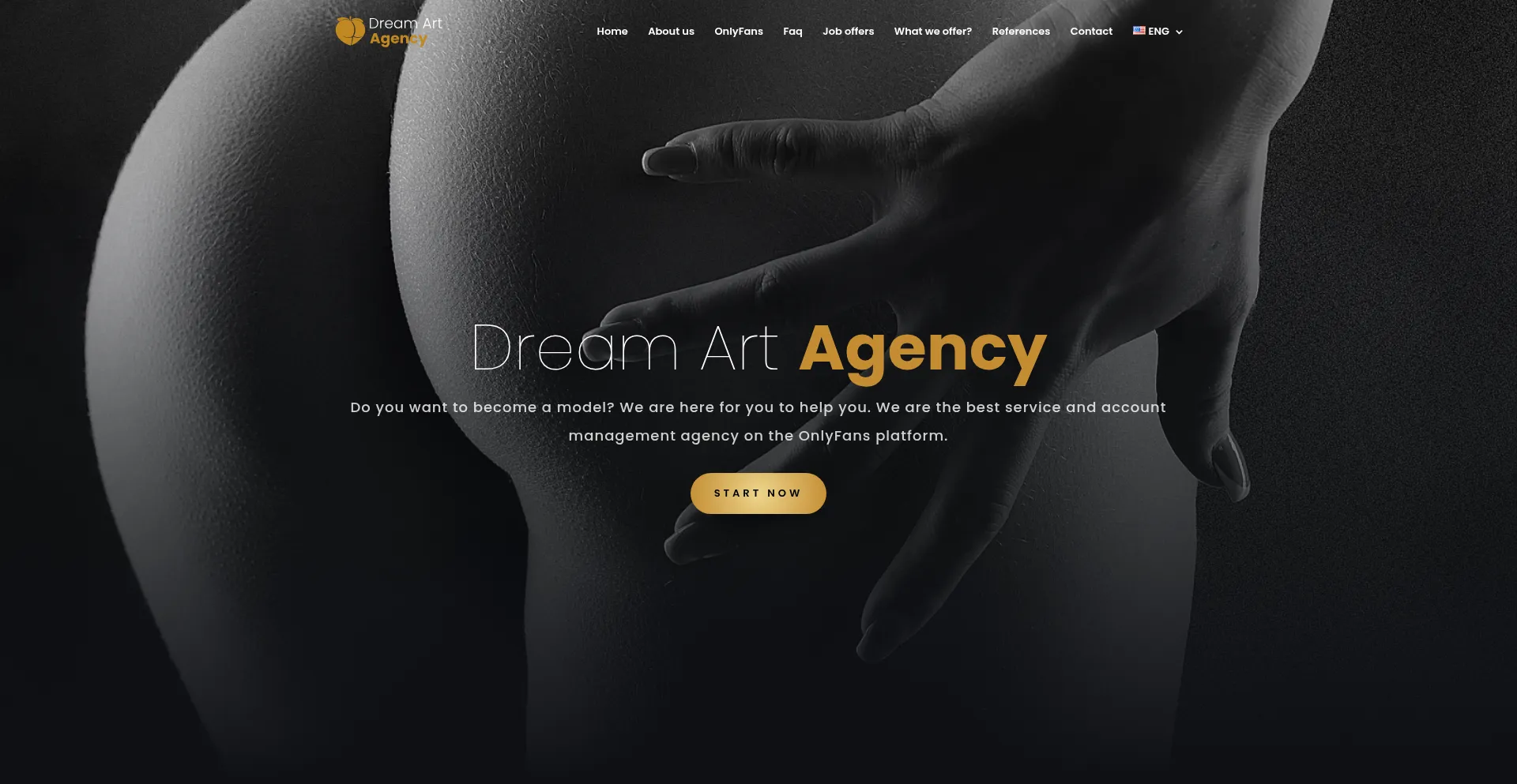 Website screenshot of Dreamartagency.com