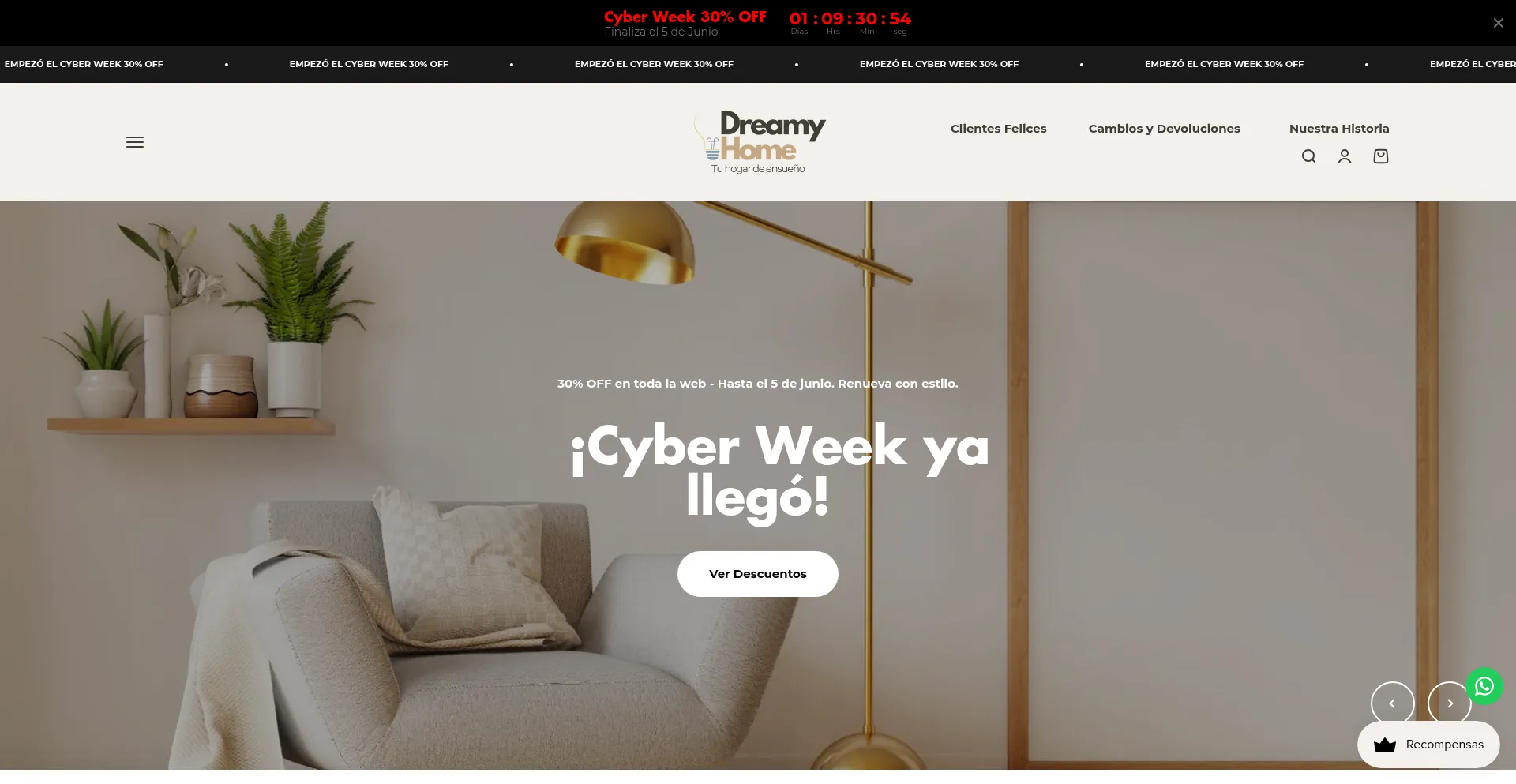 Website screenshot of Dreamyhomechile.com