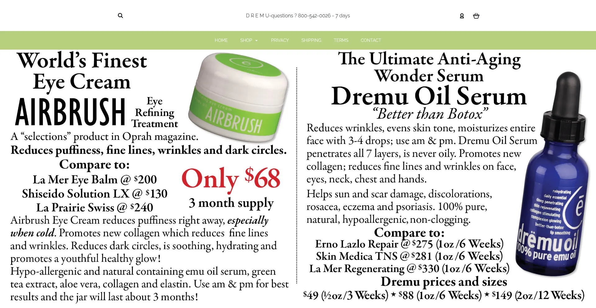 Website screenshot of Dremu.com
