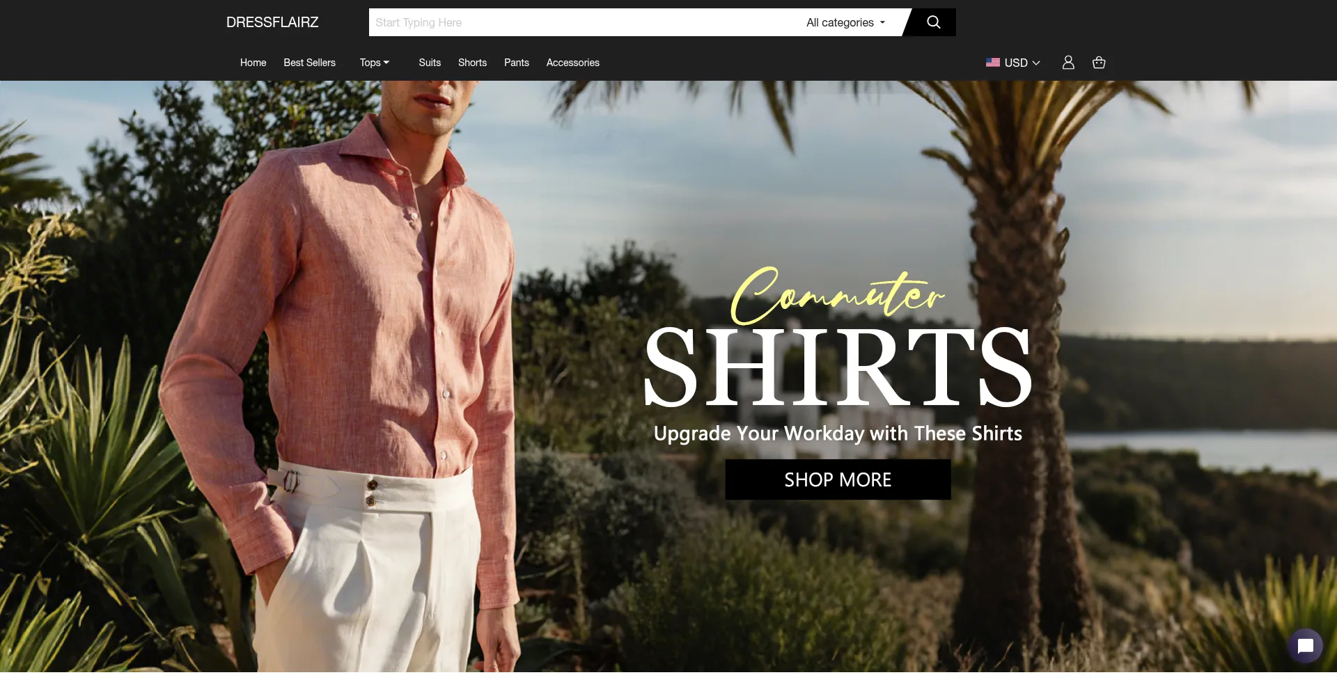 Website screenshot of Dressflairz.com