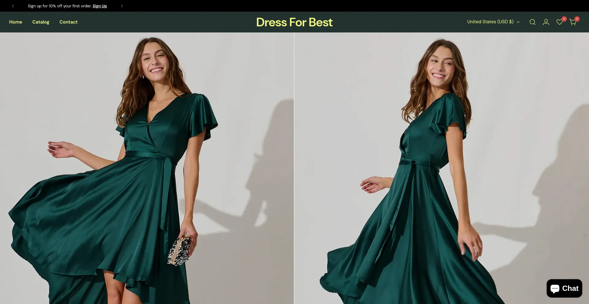 Website screenshot of Dressforbest.com