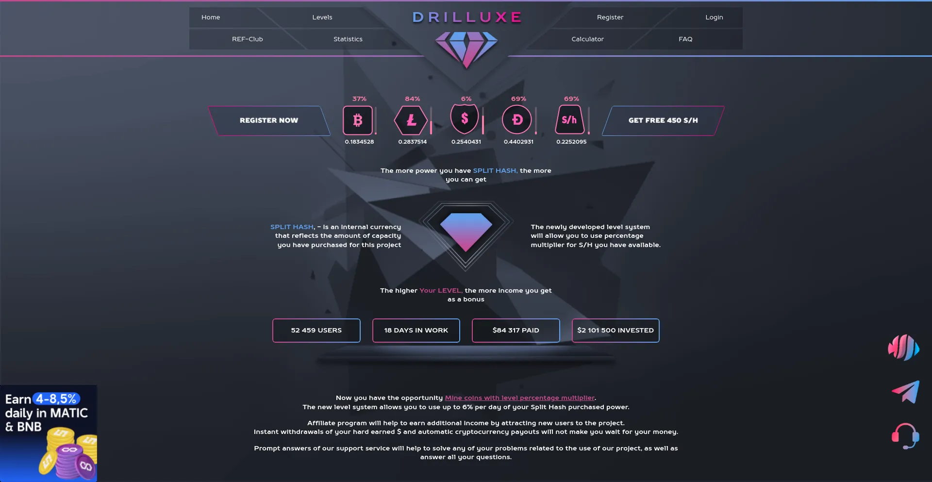 Website screenshot of Drilluxe.cc