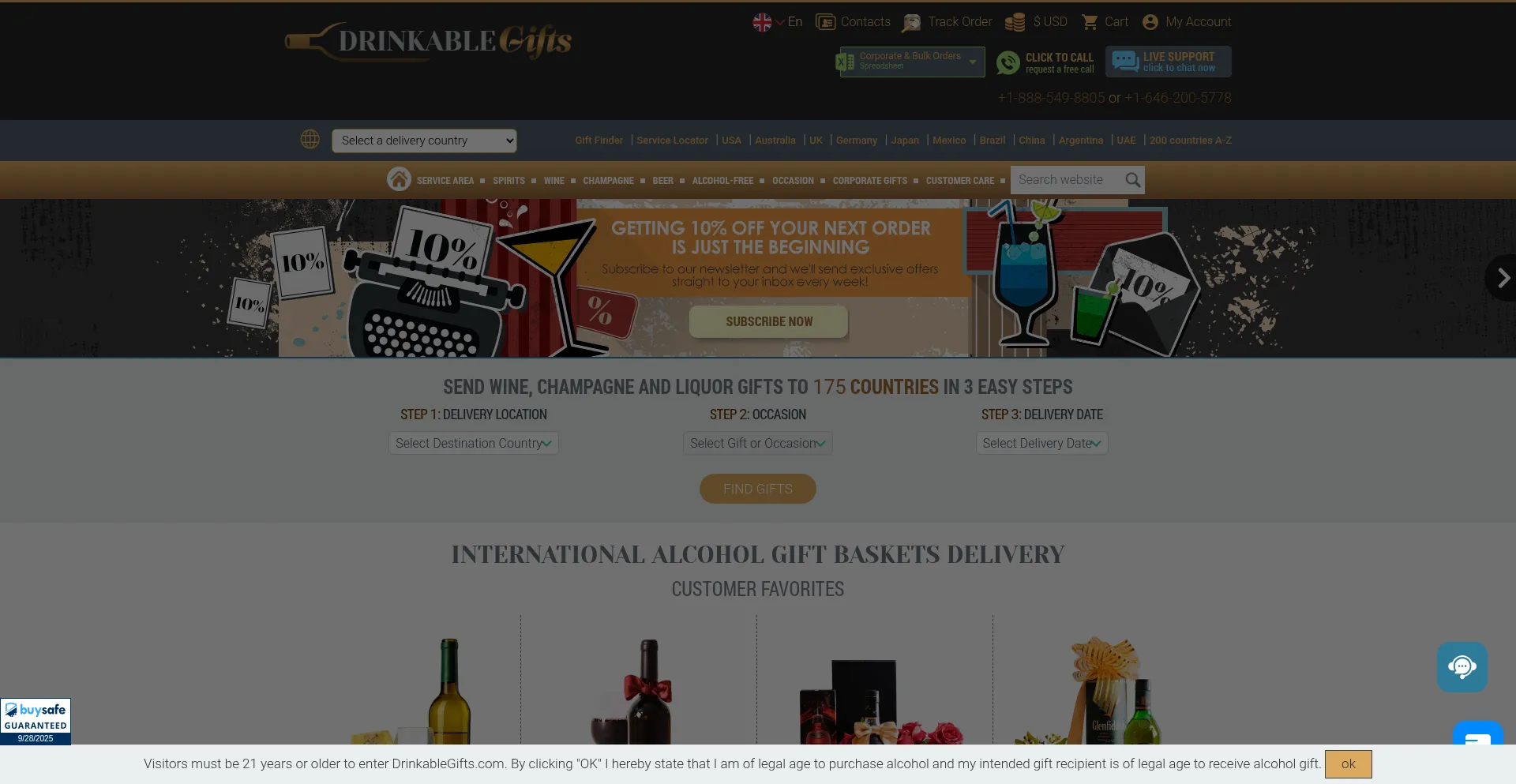Drinkablegifts.com Screenshot
