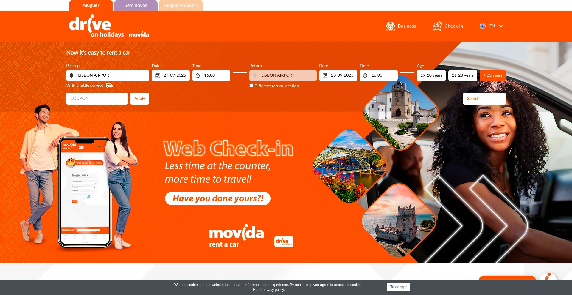 Driveonholidays.com Screenshot
