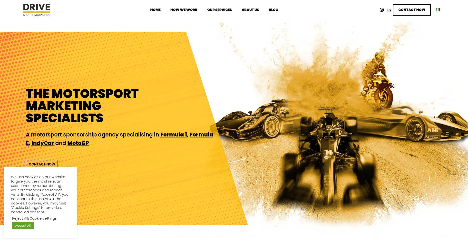 Website screenshot of Drivesportsmarketing.com