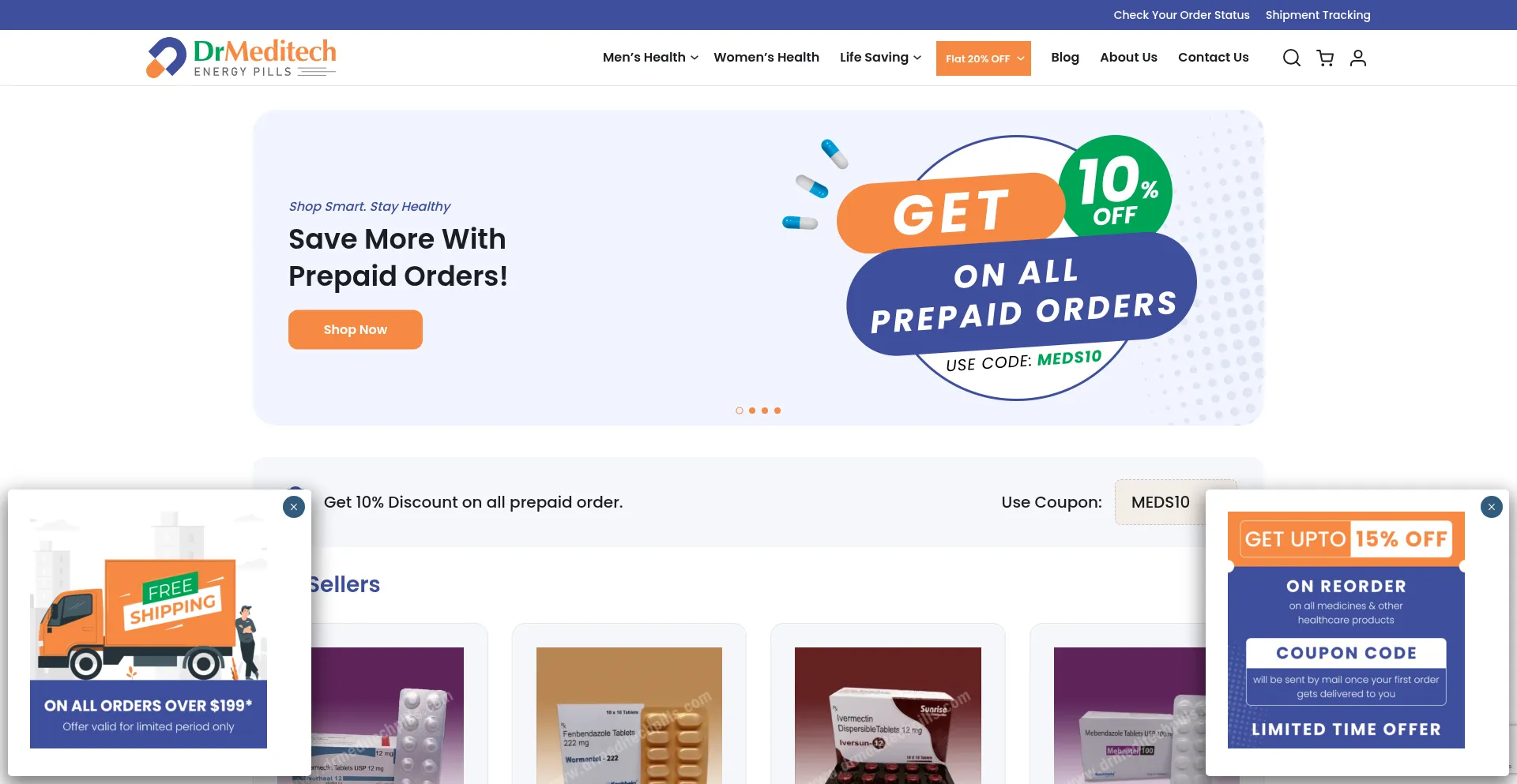 Website screenshot of Drmeditechpills.com