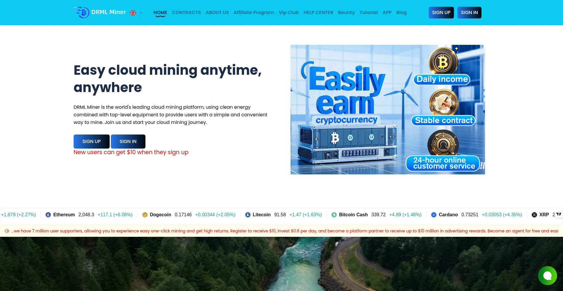 Drmlminer.com Screenshot