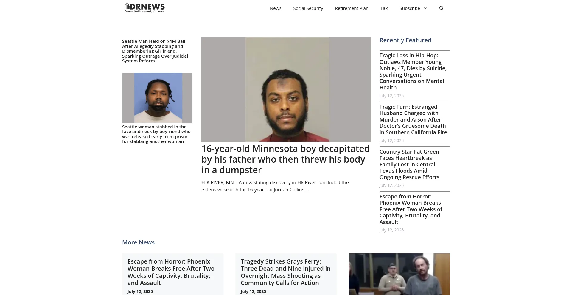 Website screenshot of Drnewsemails.com