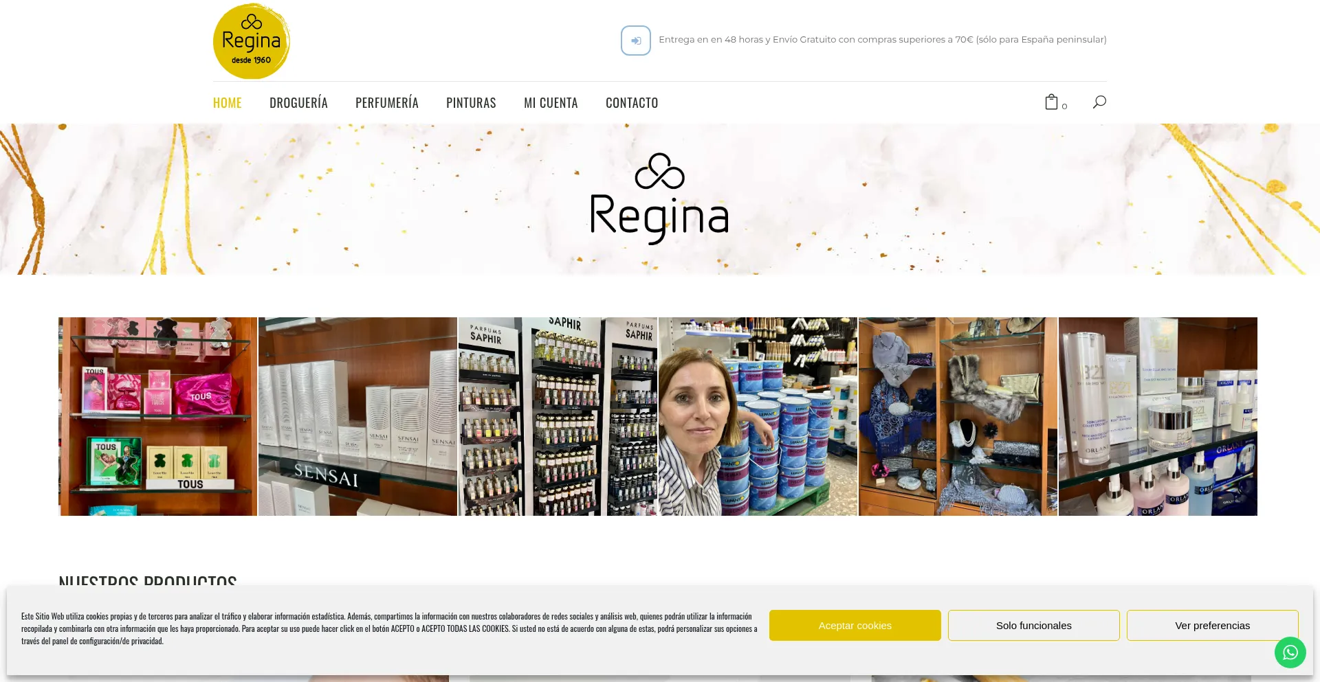 Website screenshot of Drogueriaregina.com