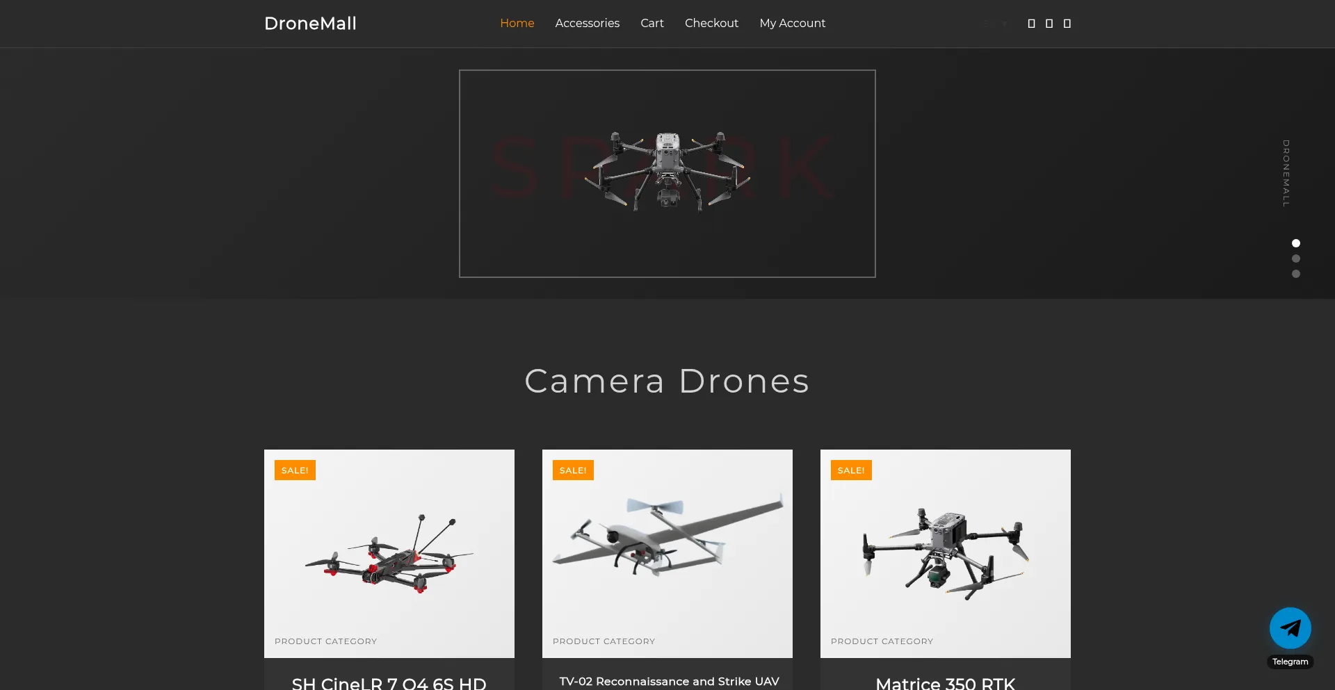 Website screenshot of Dronemart.cc
