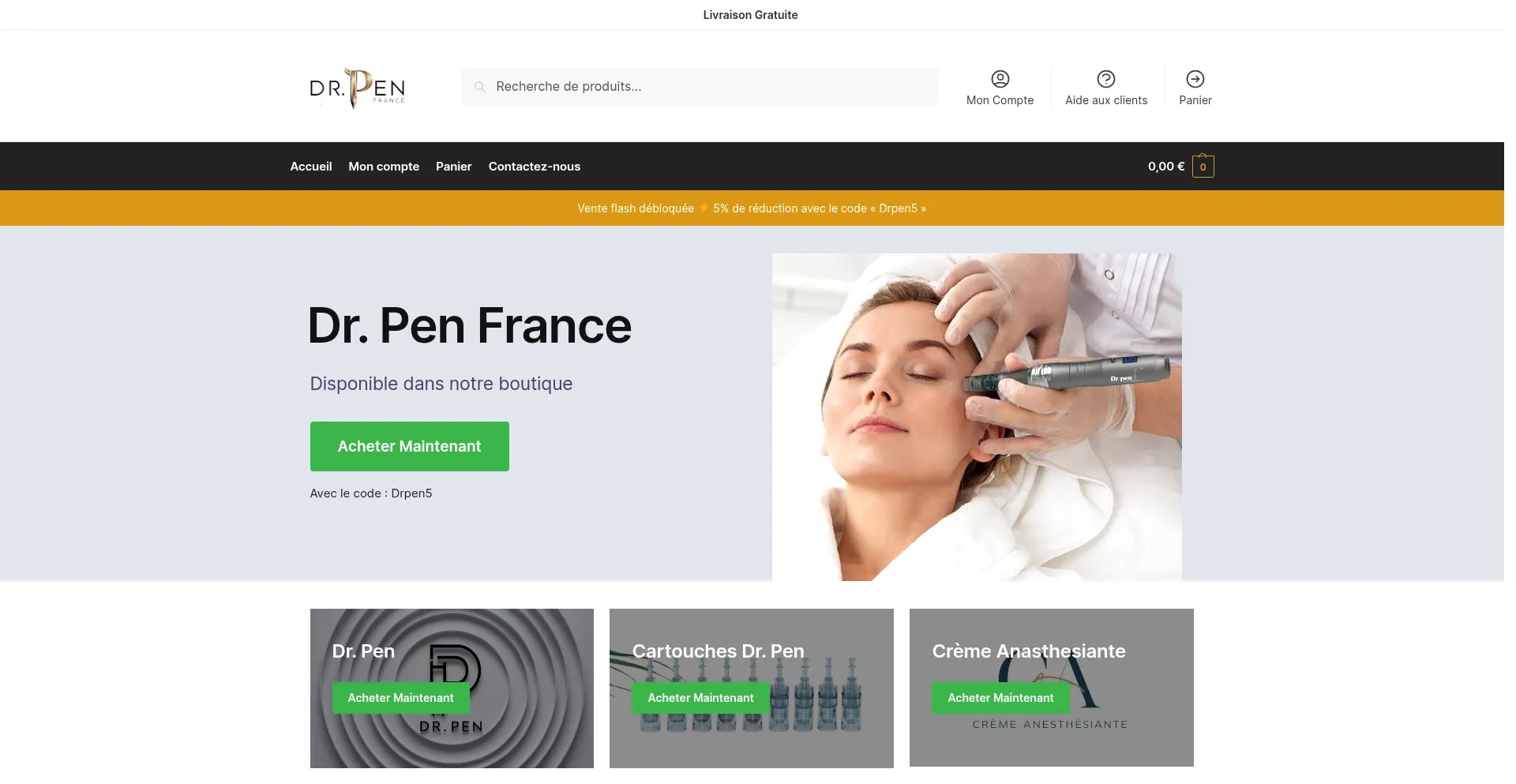 Website screenshot of Drpenfrance.com