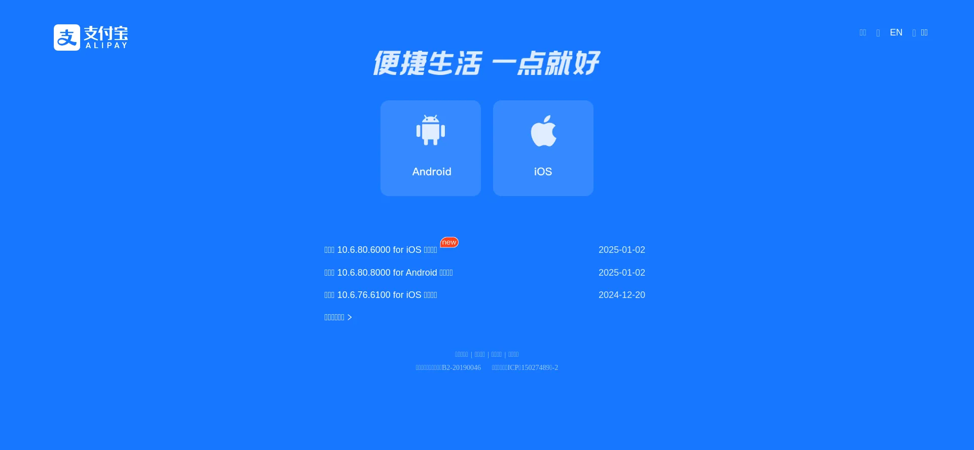 Website screenshot of Ds.alipay.com