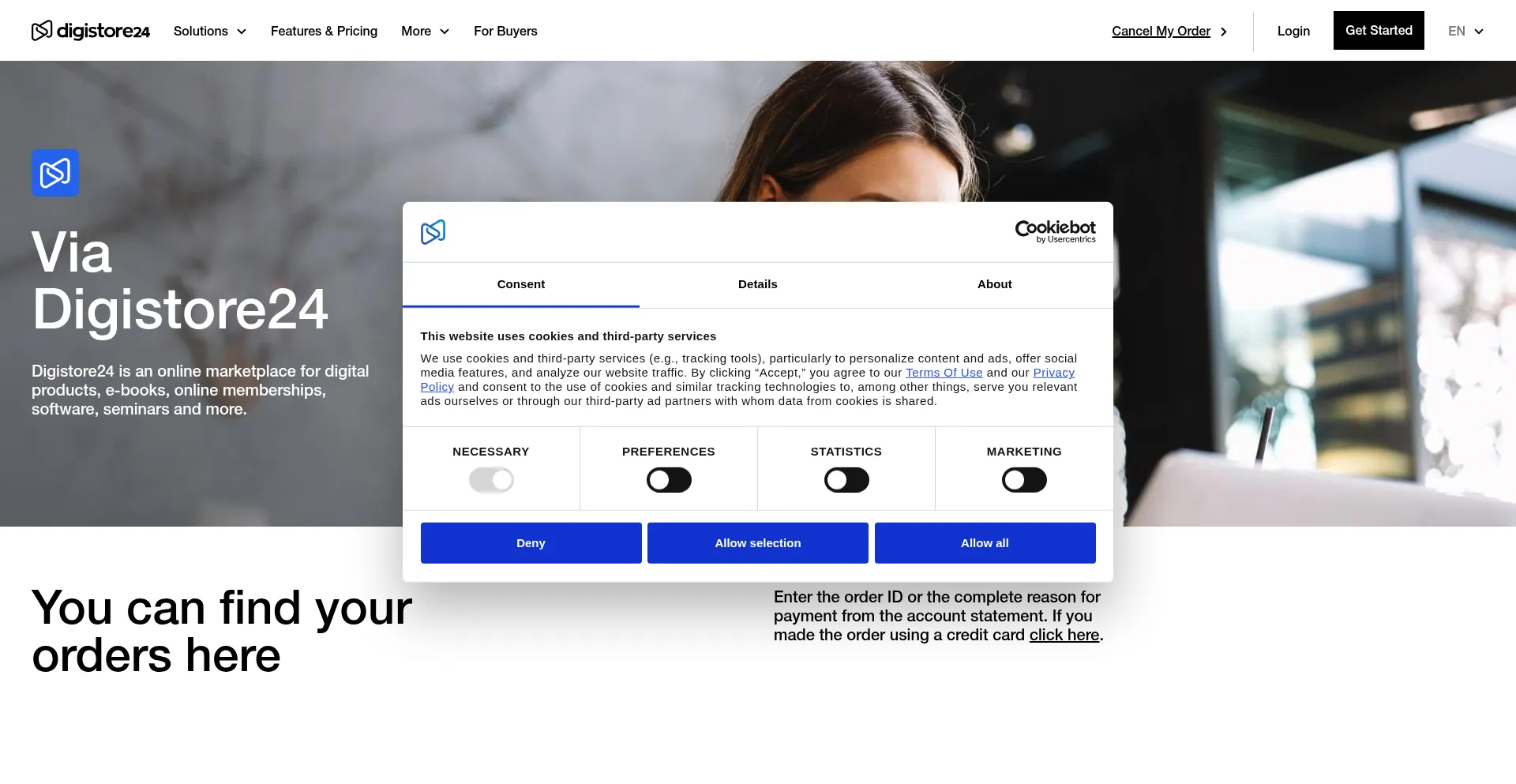 Website screenshot of Ds24.com