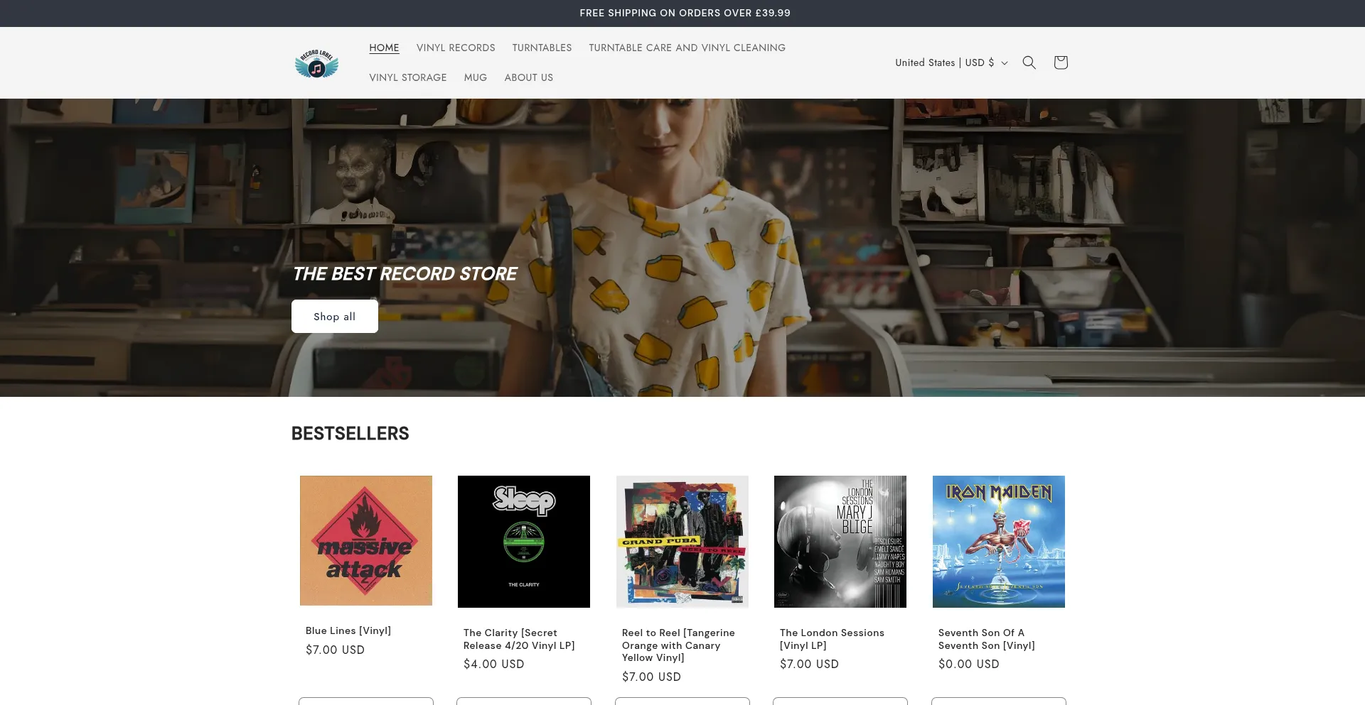 Website screenshot of Dsahvinyl.com
