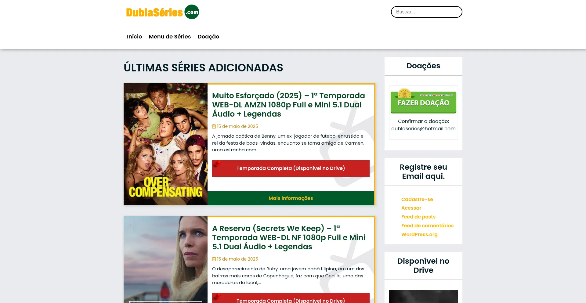 Website screenshot of Dublaseries.com