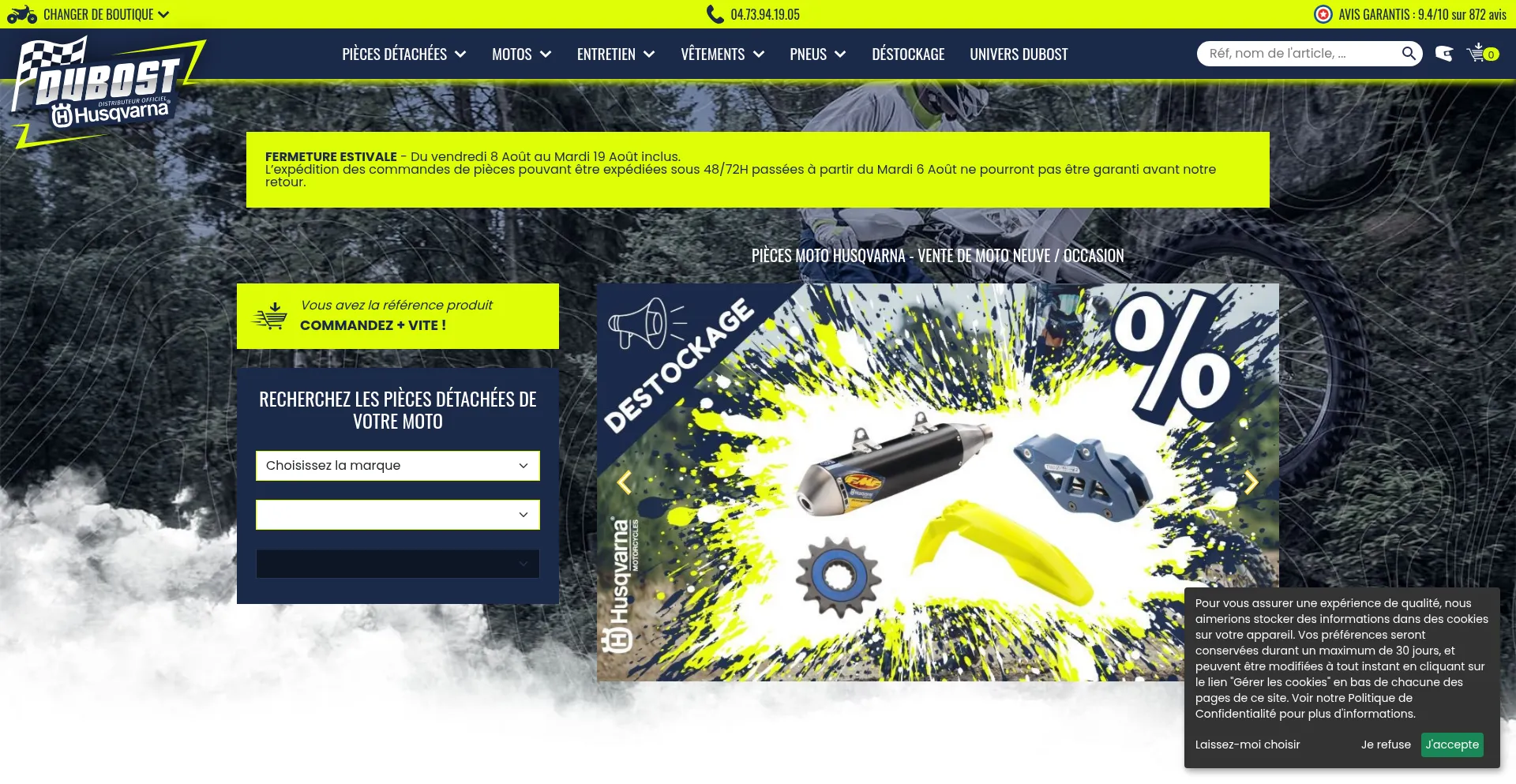 Website screenshot of Dubost-sherco.fr