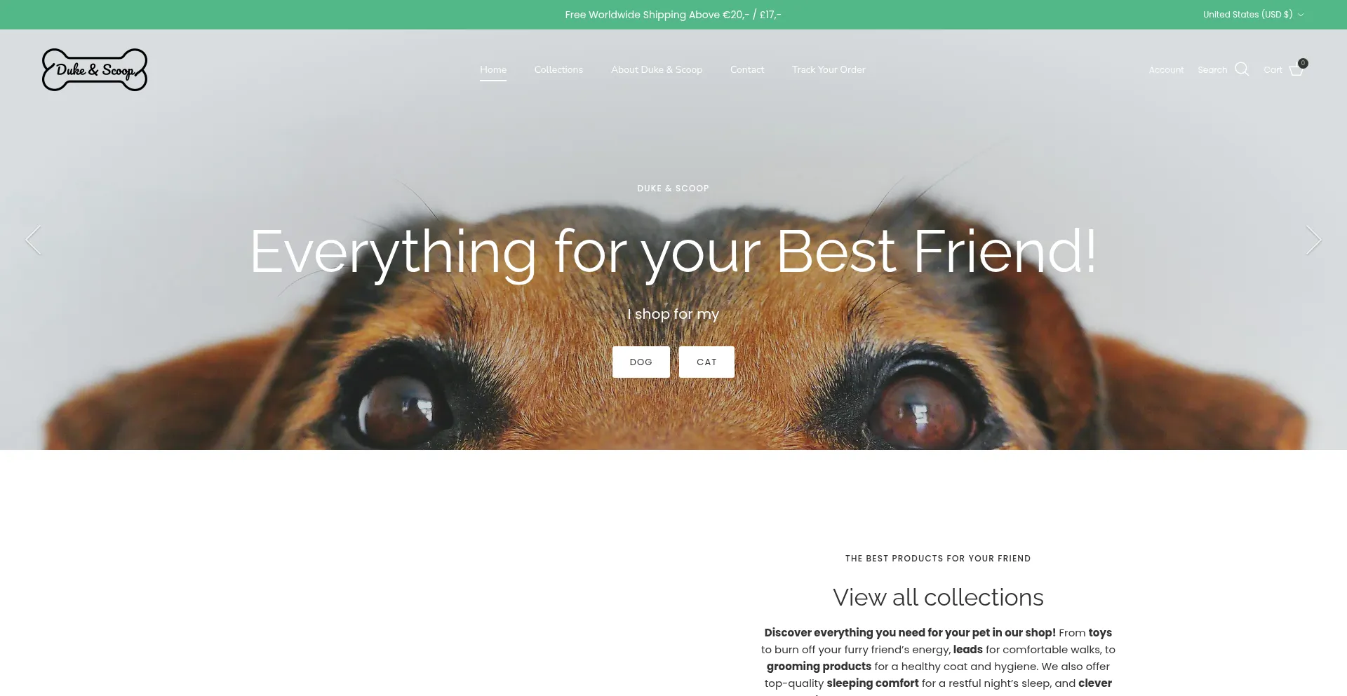 Website screenshot of Dukeandscoop.com