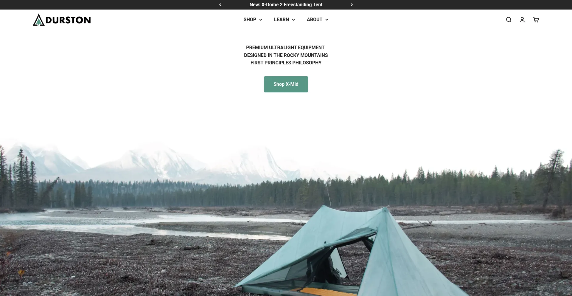 Website screenshot of Durstongear.com