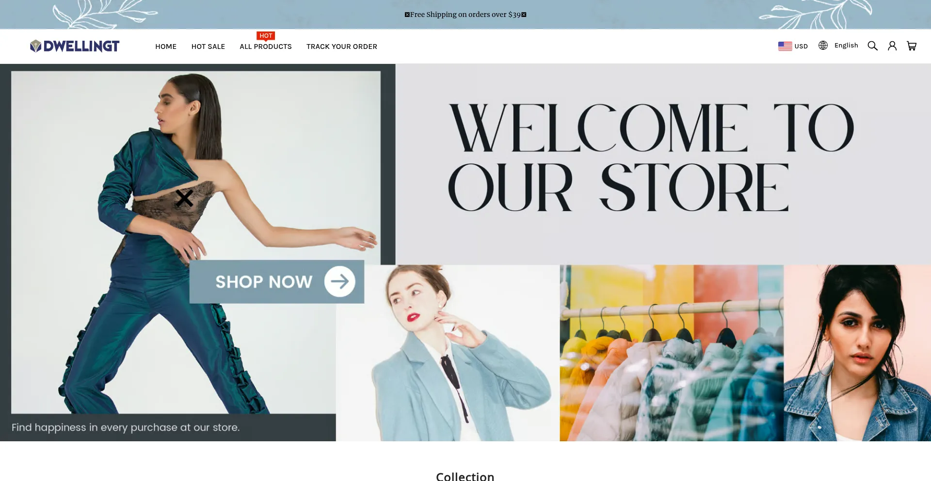 Website screenshot of Dwellingt.com