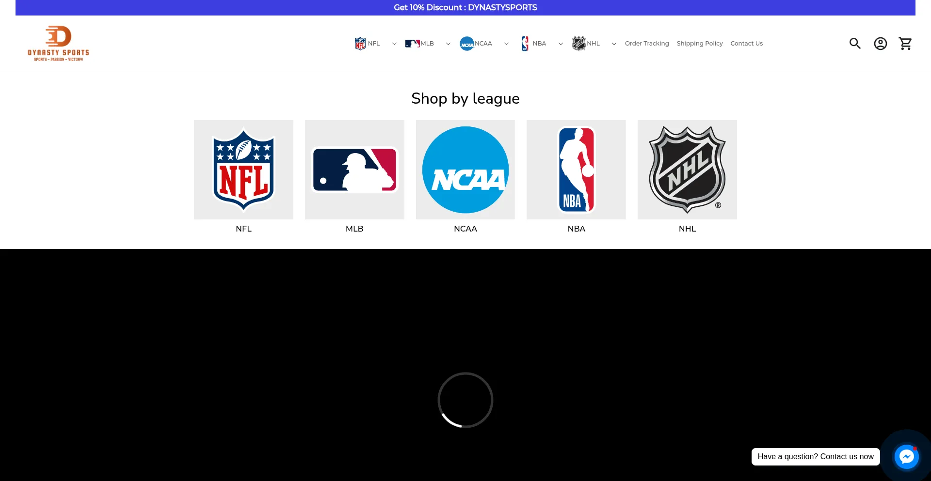 Website screenshot of Dynastysports.co