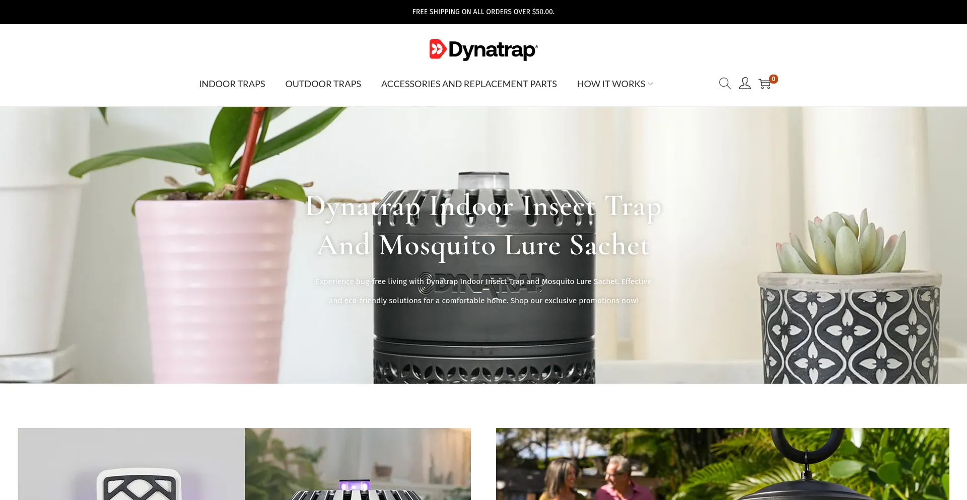 Website screenshot of Dynatrapshop.com