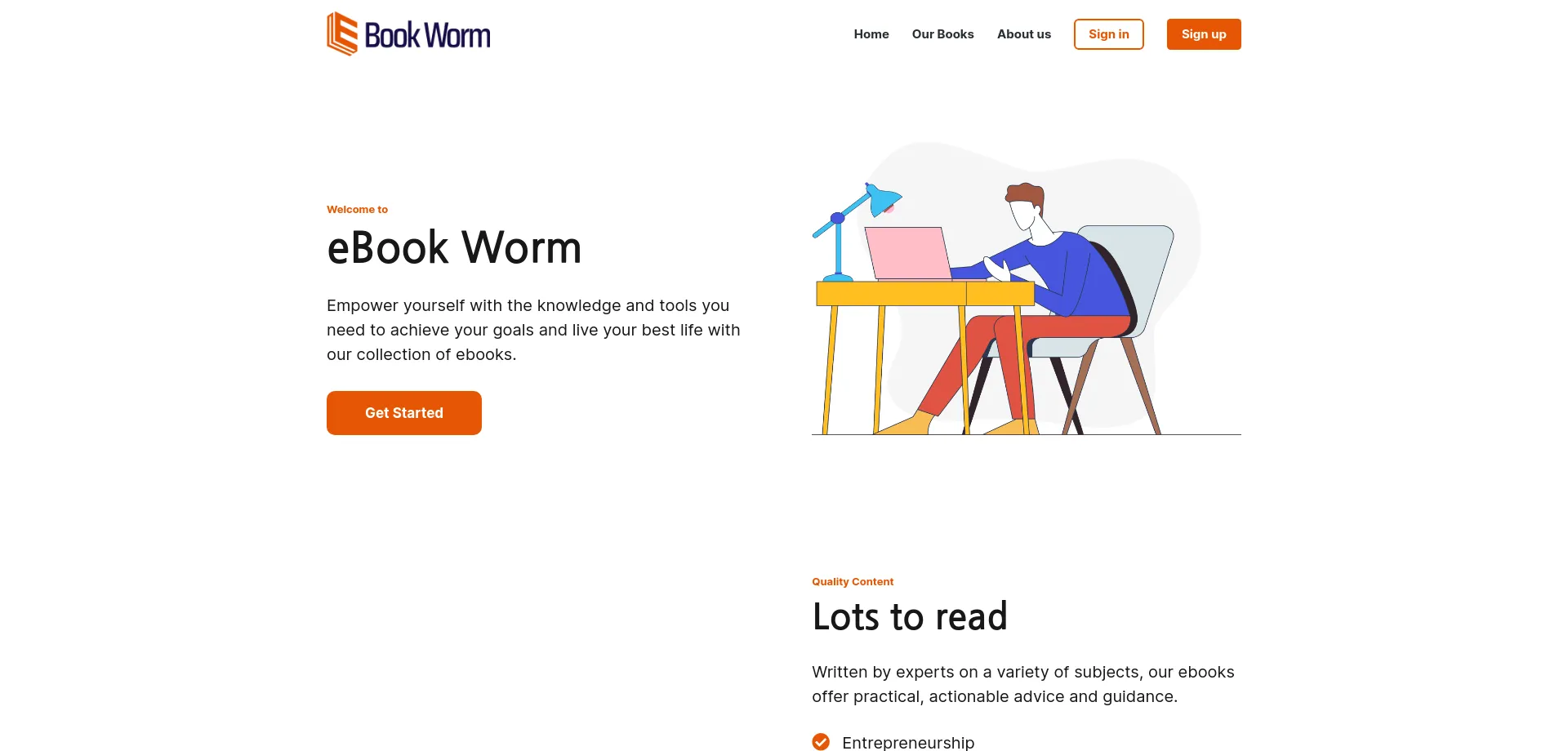 E-bookworm.co Screenshot