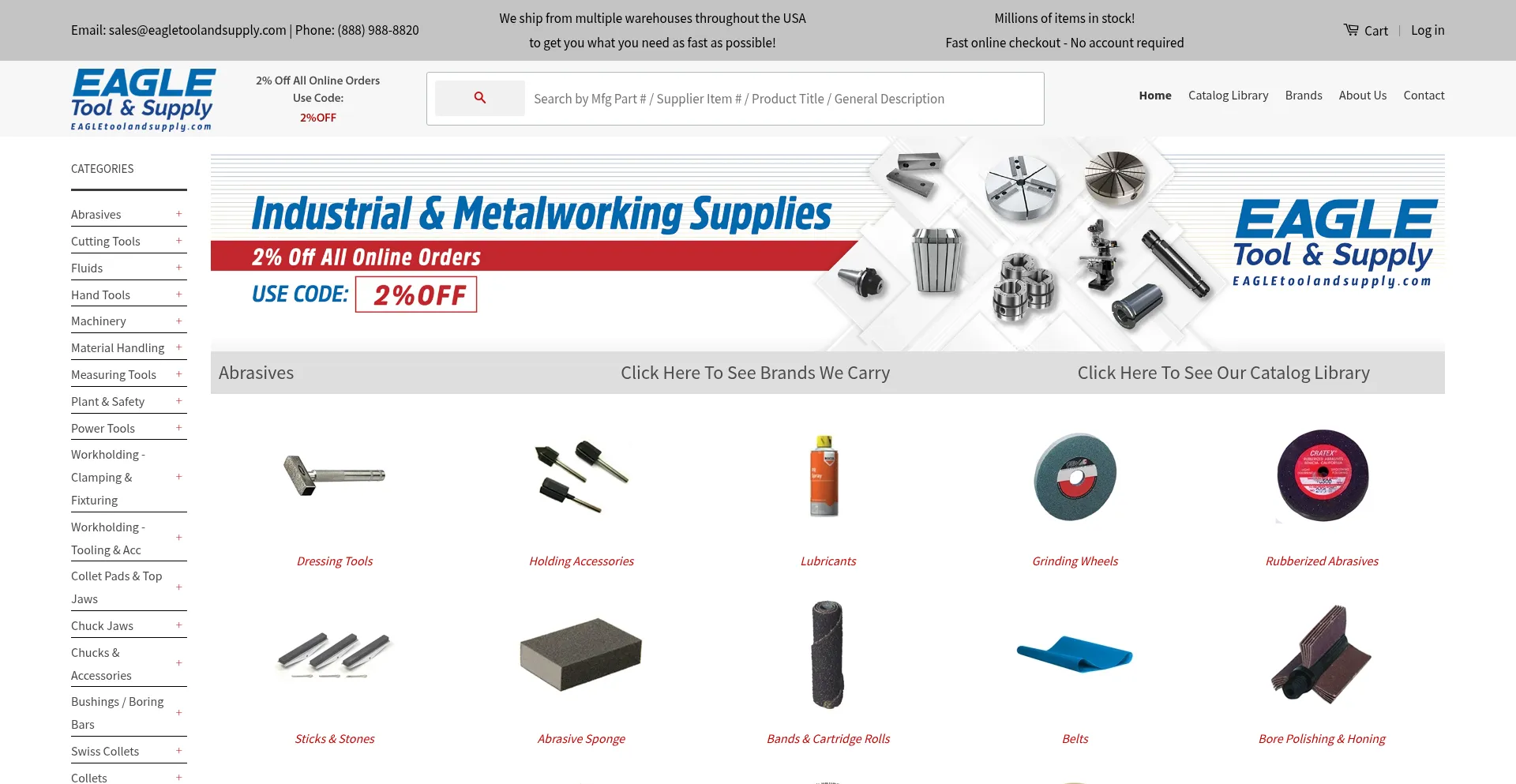 Website screenshot of Eagletoolandsupply.com